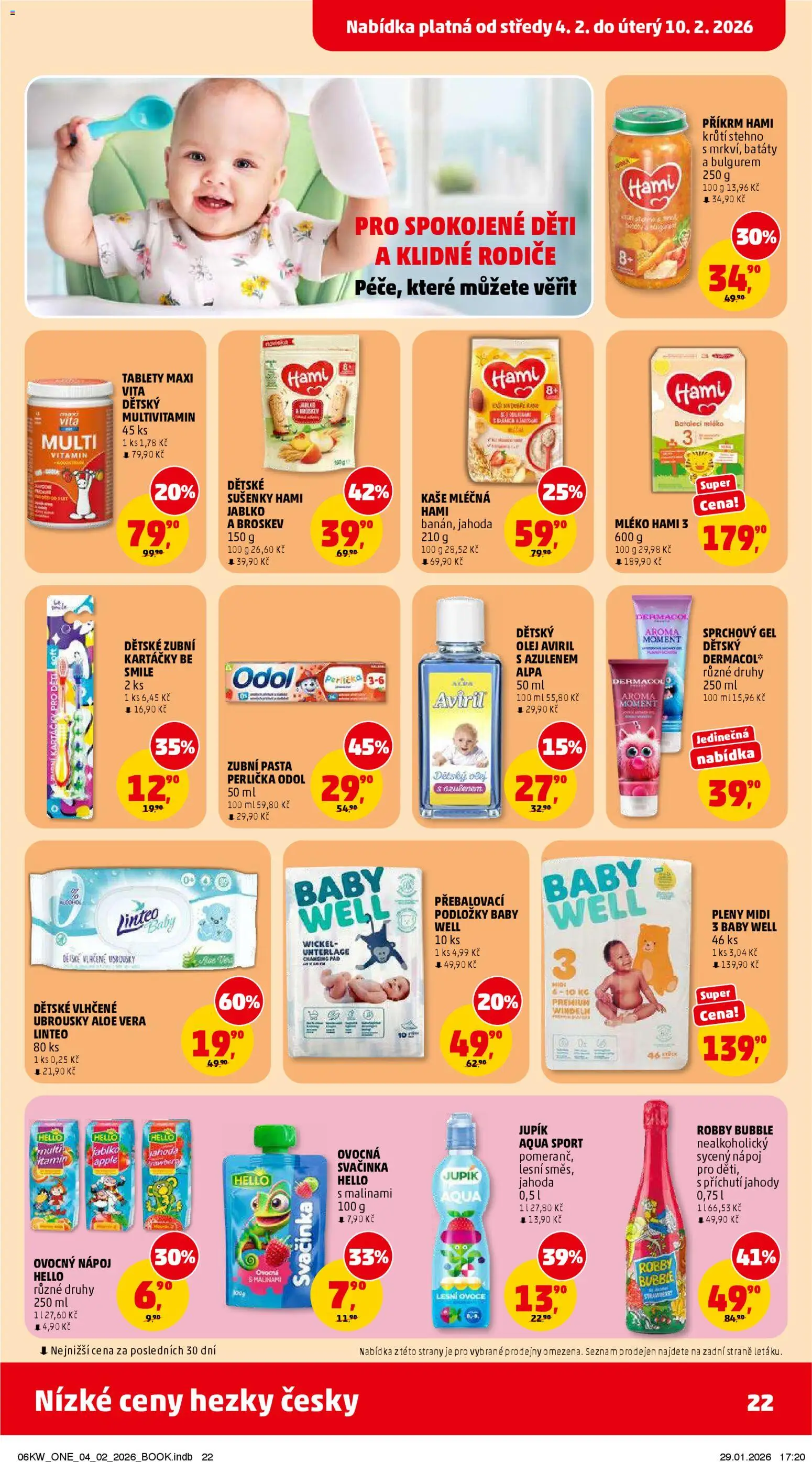 Penny Market leták - Čtvrtečník od 04.02.2026 | Strana: 22 | Produkty: Ovoce, Robby Bubble, Příkrm, Sušenky