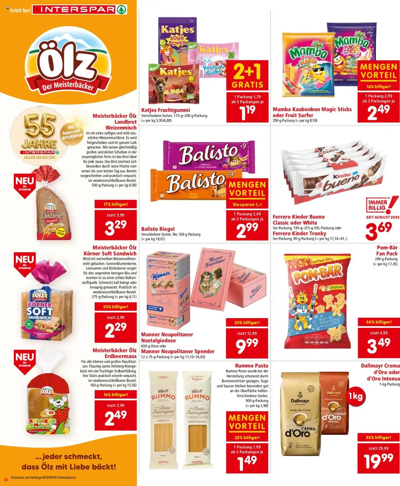 Interspar Flugblatt - Wien gültig ab 09.10.2025 | Seite: 12 | Produkte: Pasta, Maus, Brot