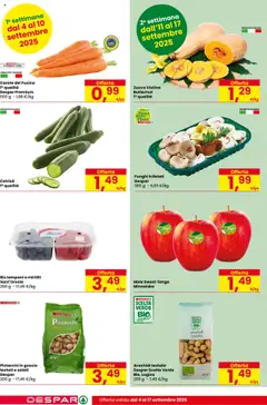 Volantino Despar del 04.09.2025 | Pagina: 4 | Prodotti: Carote, Funghi, Mirtilli, Pistacchi