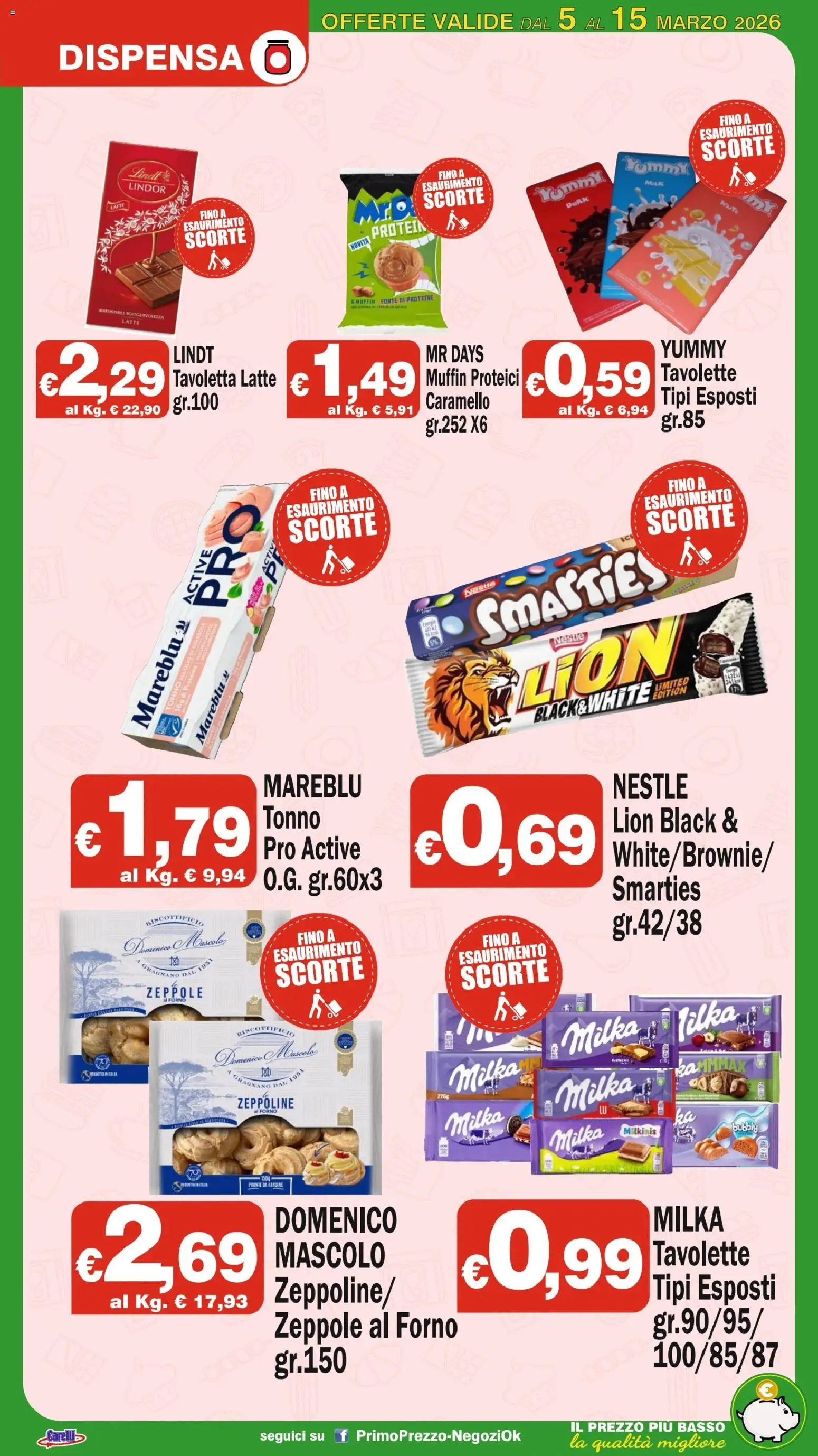Volantino Primo Prezzo del 05.03.2026 | Pagina: 17 | Prodotti: Latte, Muffin, Tonno, Forno