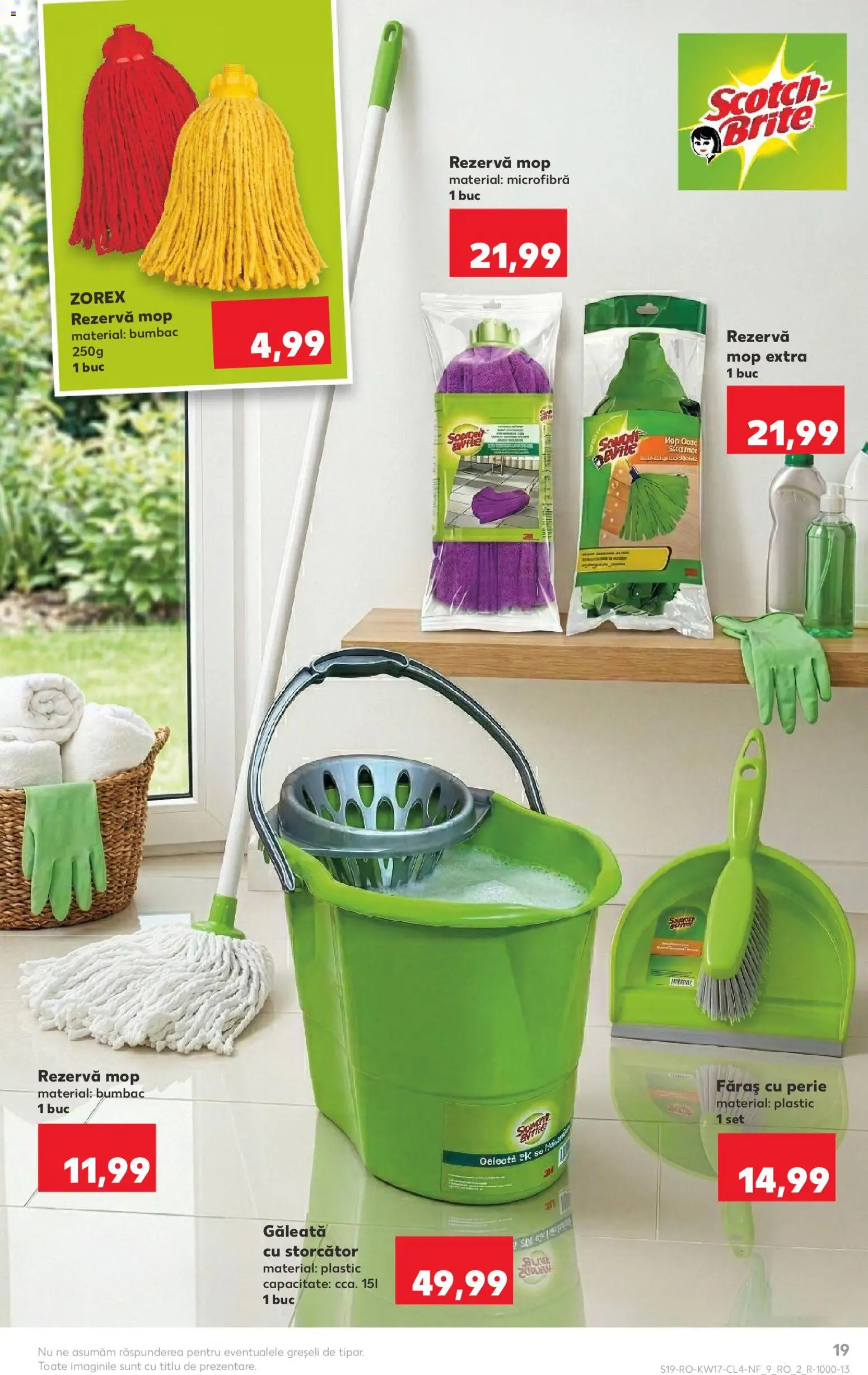 Noul catalog Kaufland – valabil de la 22.04.2026 | Pagină: 19 | Produse: Storcător, Mop, Perie