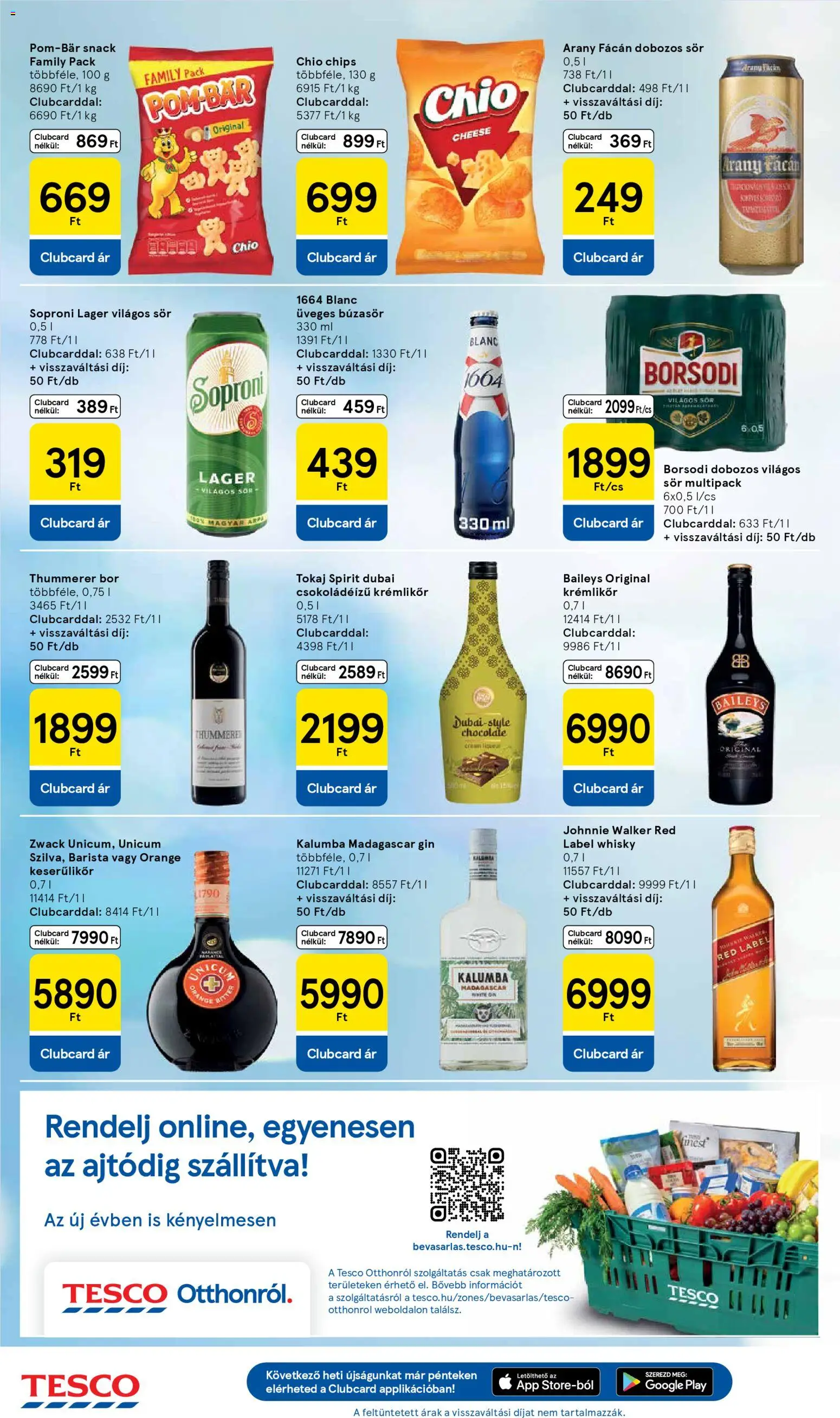 Tesco akciós ujság - amely érvényes a következő dátumtól: 08.01.2026 | Oldal: 10 | Termékek: Búzasör, Krémlikőr, Bor, Gin