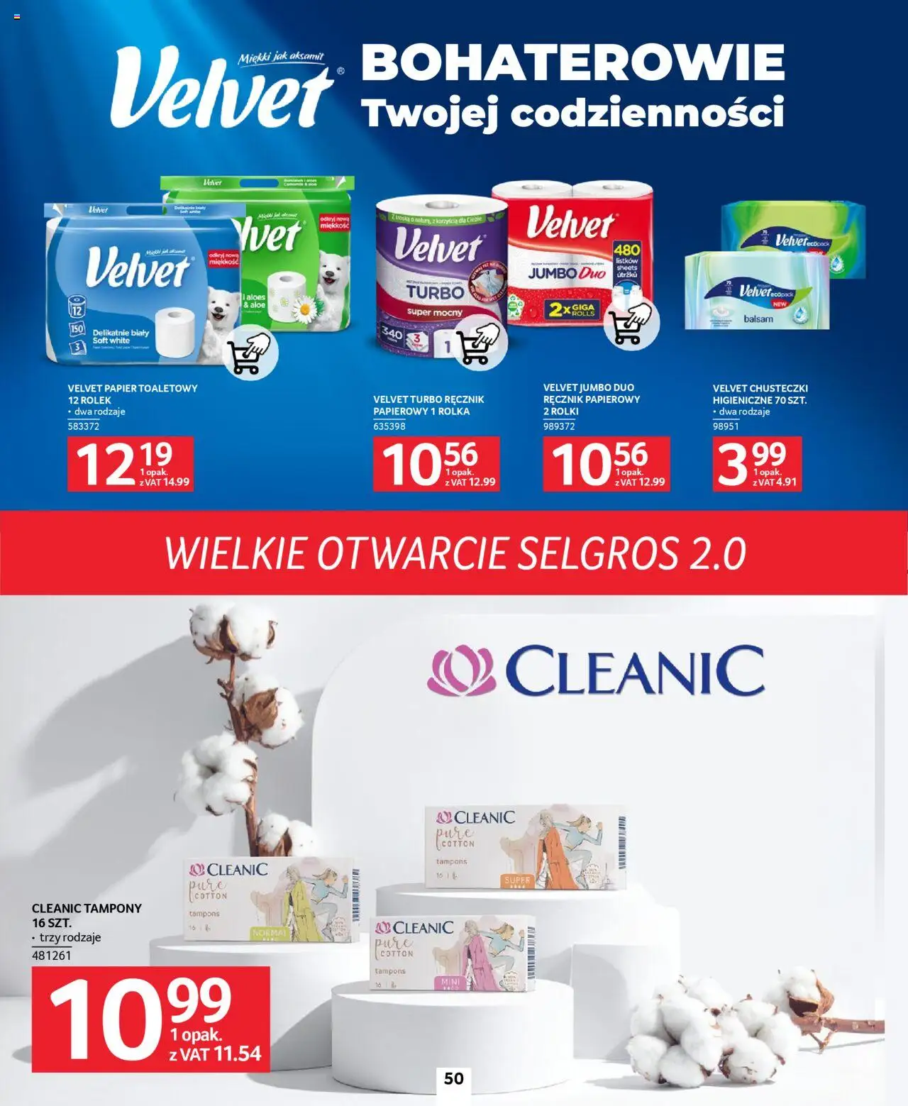 Selgros cash&carry Gazetka - Poznań markowe produkty od 09.10.2025 | Strona: 44 | Produkty: Tampony, Rolki, Aloes, Ręcznik papierowy