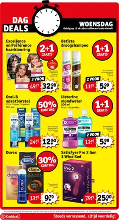Listerine mondwater, Mondwater Coolmint 500 ml - Voorbeeld van een folder van Kruidvat, geldig van 14.10.2025 | Pagina: 4 | Producten: Gel, Mondspoeling, Haarkleur, Droogshampoo