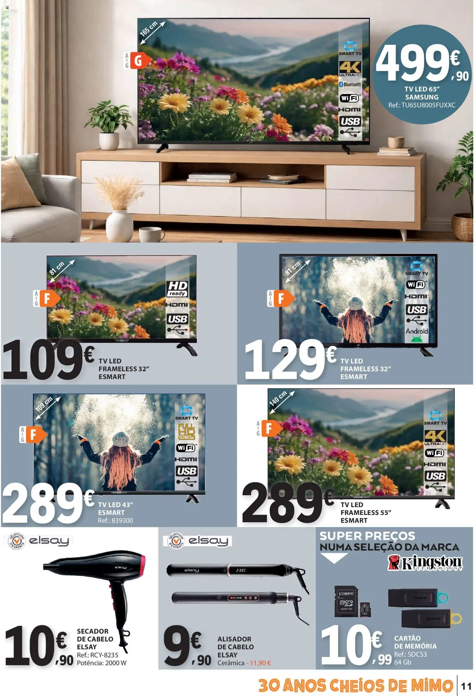 E.Leclerc Não Alimentar │ válido de 29.01.2026 | Página: 11 | Produtos: Secador, Tv led, Secador de cabelo, Alisador