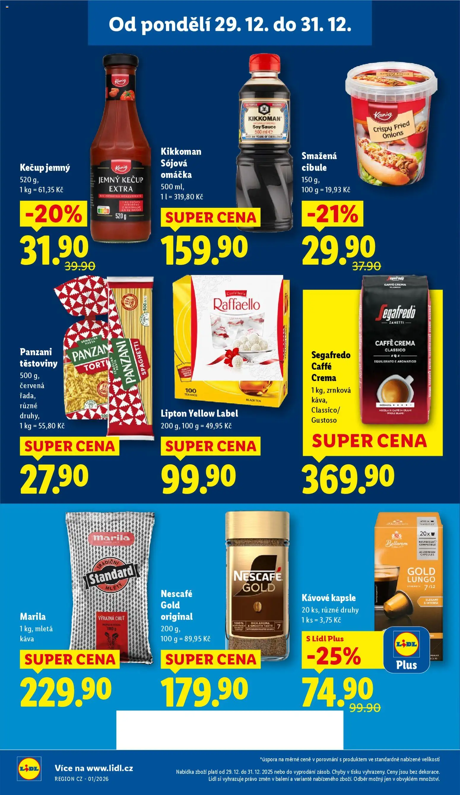 Lidl leták od 29.12.2025 | Strana: 26 | Produkty: Těstoviny, Sójová omáčka, Cibule, Bellarom