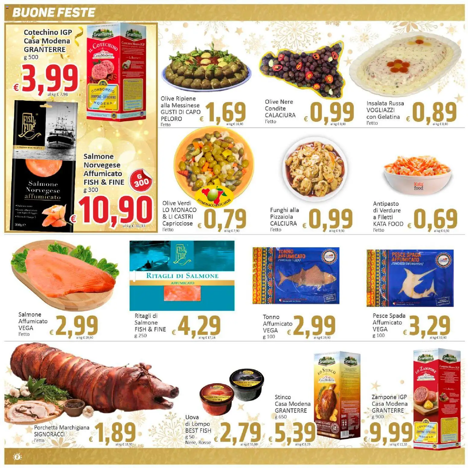 Volantino Paghi Poco del 27.12.2025 | Pagina: 2 | Prodotti: Uova, Pesce, Insalata russa, Cotechino