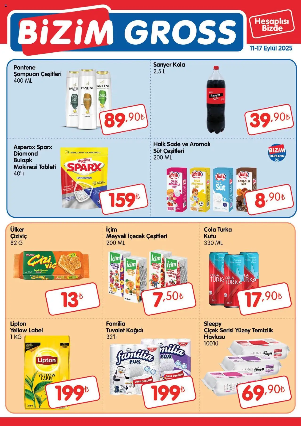Bizim Toptan - Bizim Gross Fırsat Bülteni - 11.09.2025 tarihinden itibaren geçerlidir | Sayfa: 1 | Ürünler: Kutu, Tuvalet, Vişne, Limon
