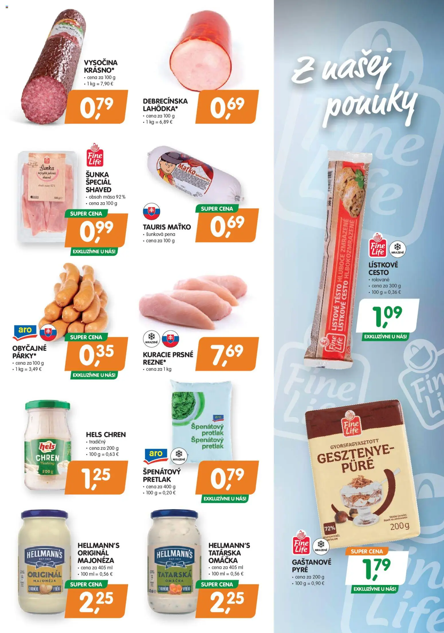 Nové Môj obchod akcie – leták je platný od 13.03.2026 | Strana: 3 | Produkty: Chren, Šunka, Lístkové cesto, Omáčka