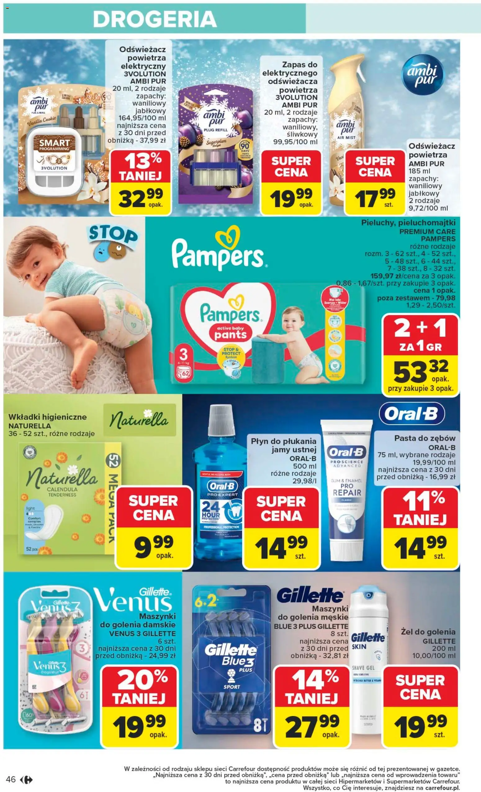 Carrefour Gazetka od 10.11.2025 | Strona: 48 | Produkty: Gillette, Drogeria, Pampers, Pasta do zębów