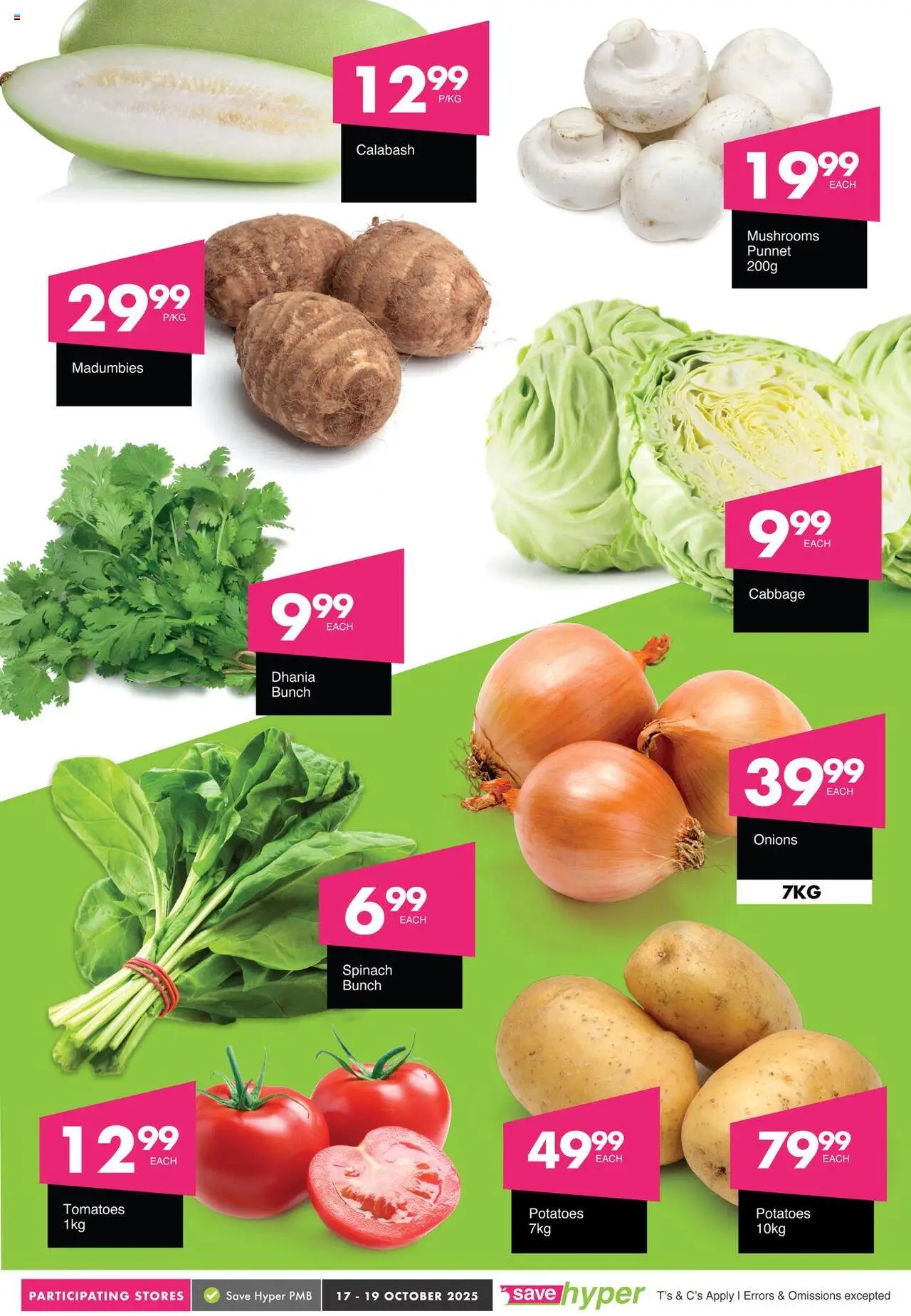 New Save catalogue – valid from 17.10.2025 | Page: 2 | Products: Mushrooms, Tomatoes, Potatoes, Onions