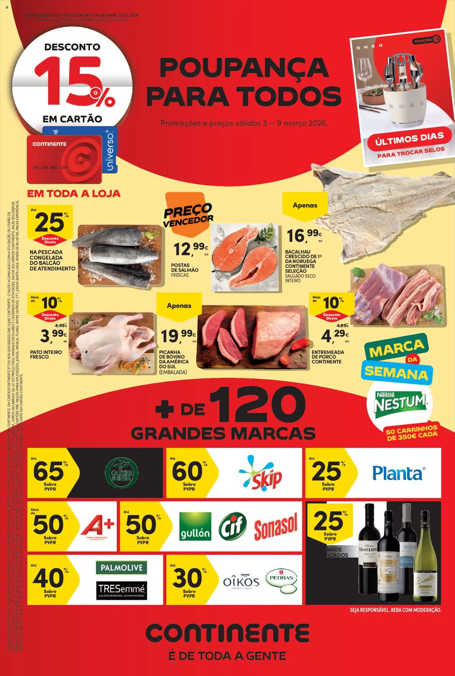 Continente folheto │ válido de 03.03.2026 | Página: 1 | Produtos: Jogos, Pescada, Salmão, Nestlé