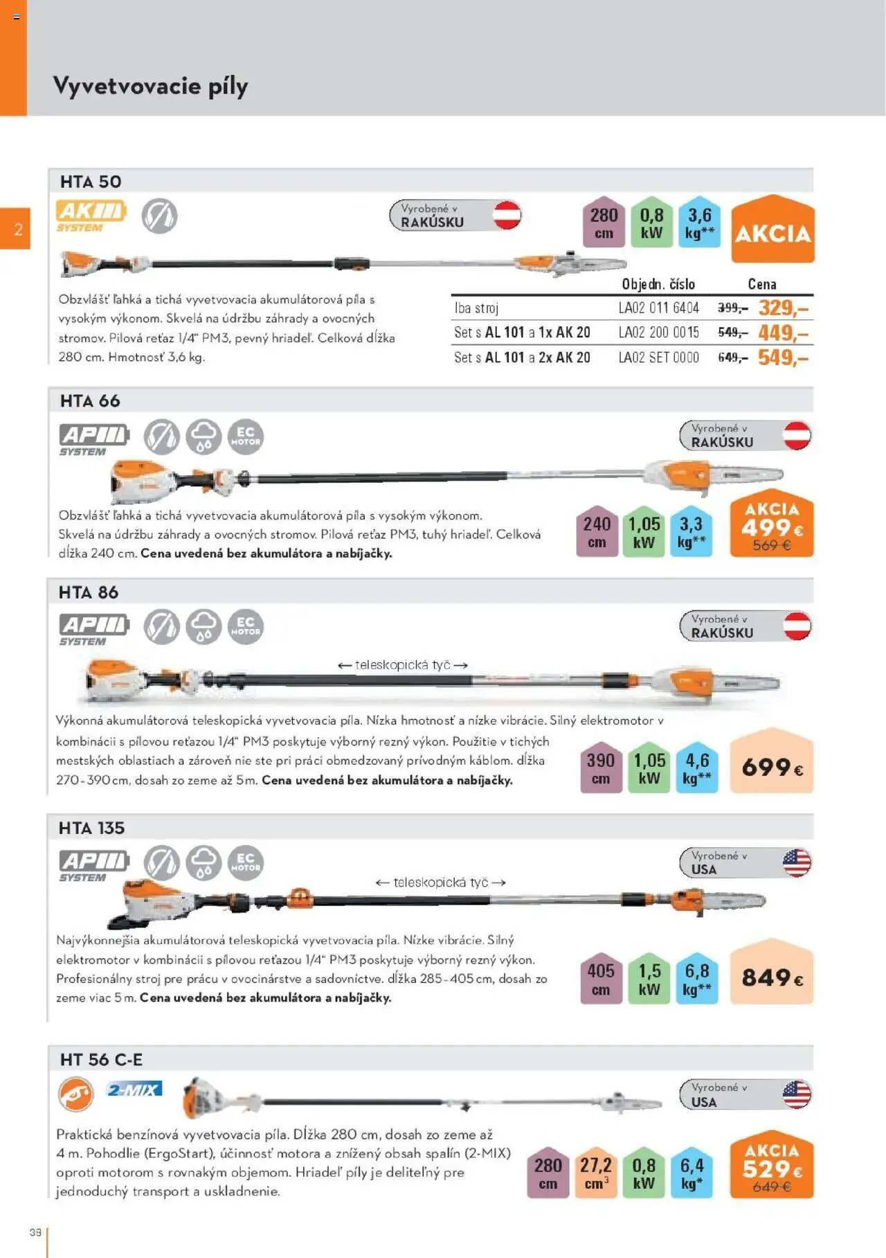 Nové STIHL akcie – leták je platný od 29.09.2025 | Strana: 38 | Produkty: Píla