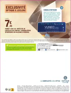 E.Leclerc - Prévisualisation de VUNEO 1 DAY 30 / BOÎTE DE 30 LENTILLES DE CONTACT JOURNALIÈRES SPHÉRIQUES EN SILICONE HYDROGEL, Boîte de 30 lentilles de contact journalières sphériques en silicone hydrogel valide à partir de 24.11.2025 | Page: 8 | Produits: Marcel, Lentilles de contact, Lentille