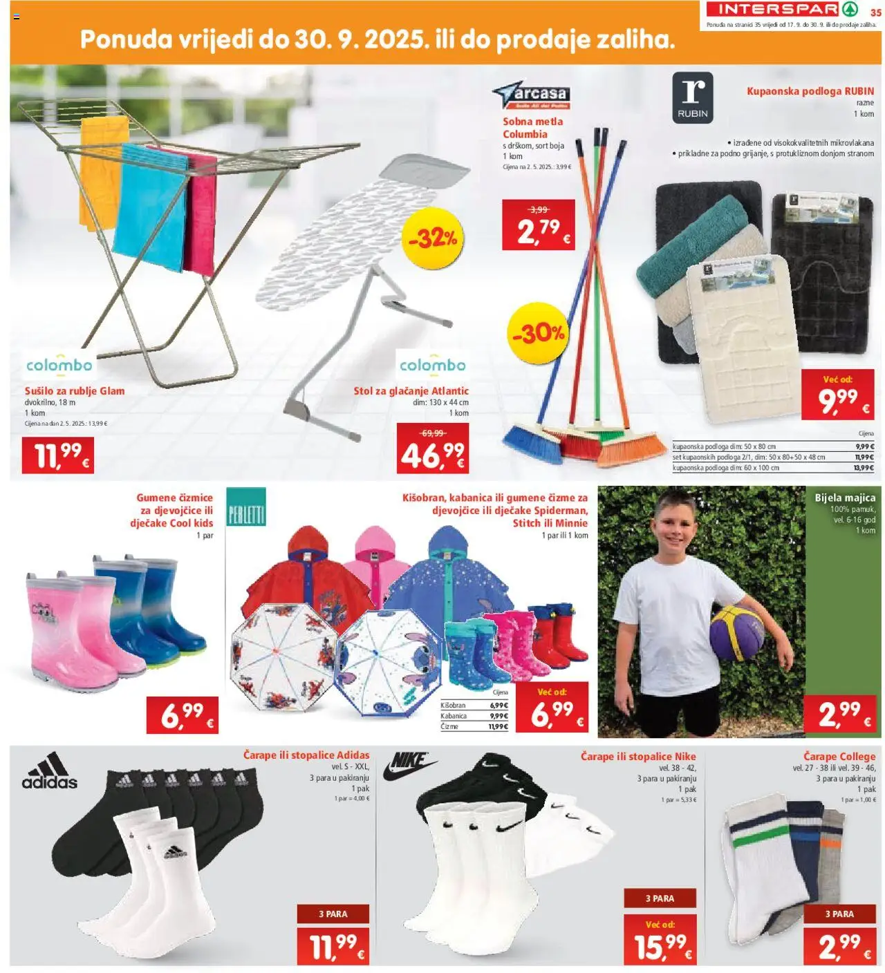 Interspar katalog | vrijedi od 17.09.2025 | Stranica: 37 | Proizvodi: Metla, Čizme, Gumene čizme, Sušilo za rublje