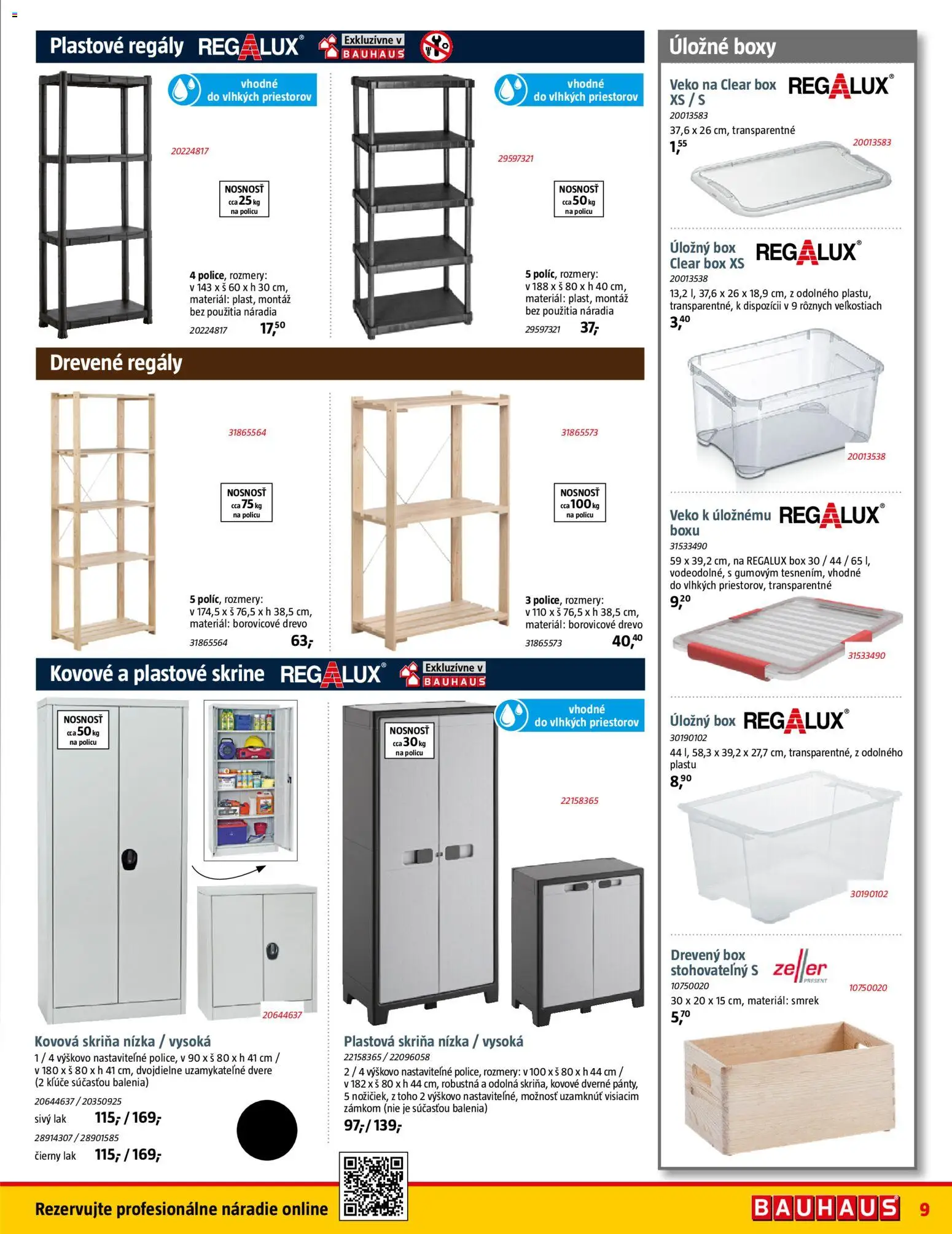 Nové Bauhaus akcie – leták je platný od 09.02.2026 | Strana: 9 | Produkty: Skriňa, Úložné boxy, Náradie, Dvere