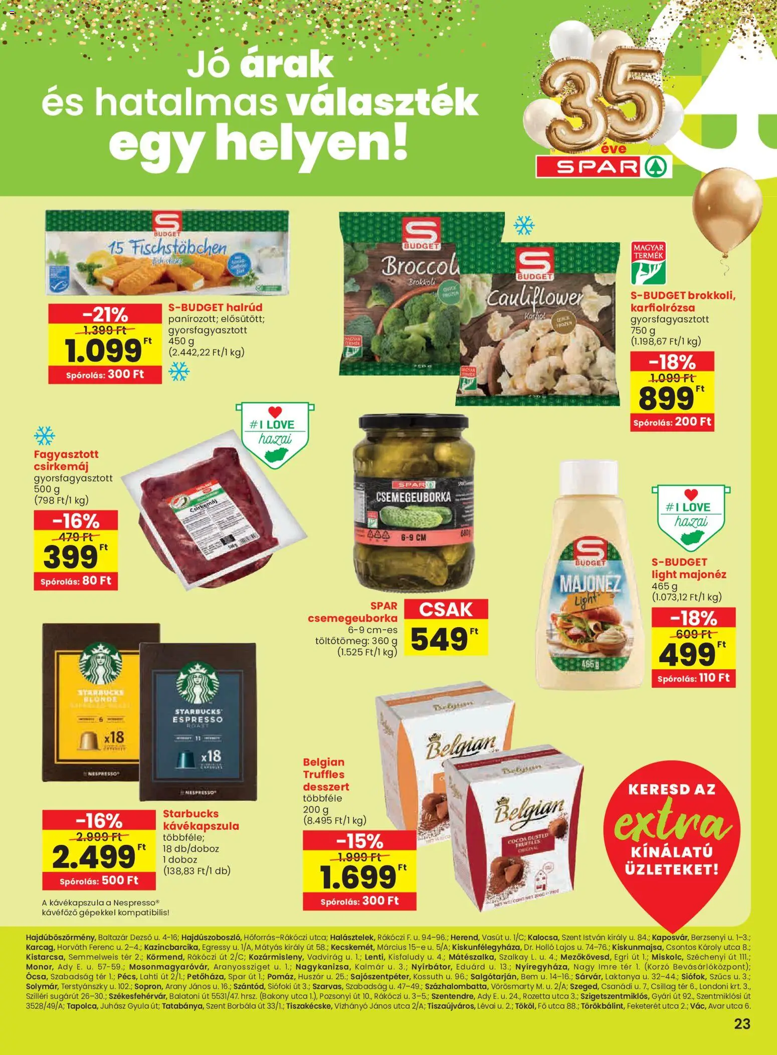 Spar akciós ujság - amely érvényes a következő dátumtól: 02.01.2026 | Oldal: 4 | Termékek: Kávéfőző, Doboz, Csirkemáj, Brokkoli