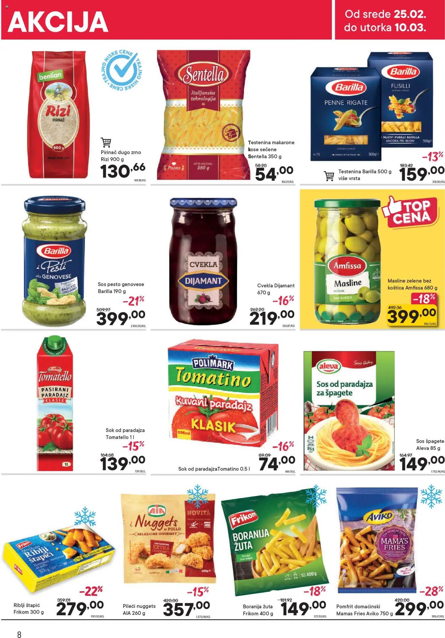 PerSu katalog - važi od 25.02.2026 | Strana: 8 | Proizvode: Boranija, Pomfrit, Sos, Sok