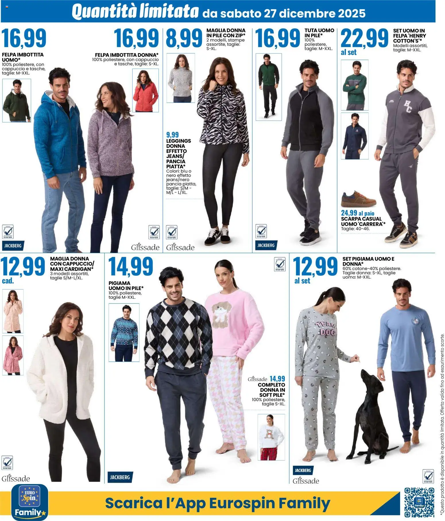 Volantino Eurospin del 27.12.2025 | Pagina: 10 | Prodotti: Pile, Felpa, Leggings, Cappuccio