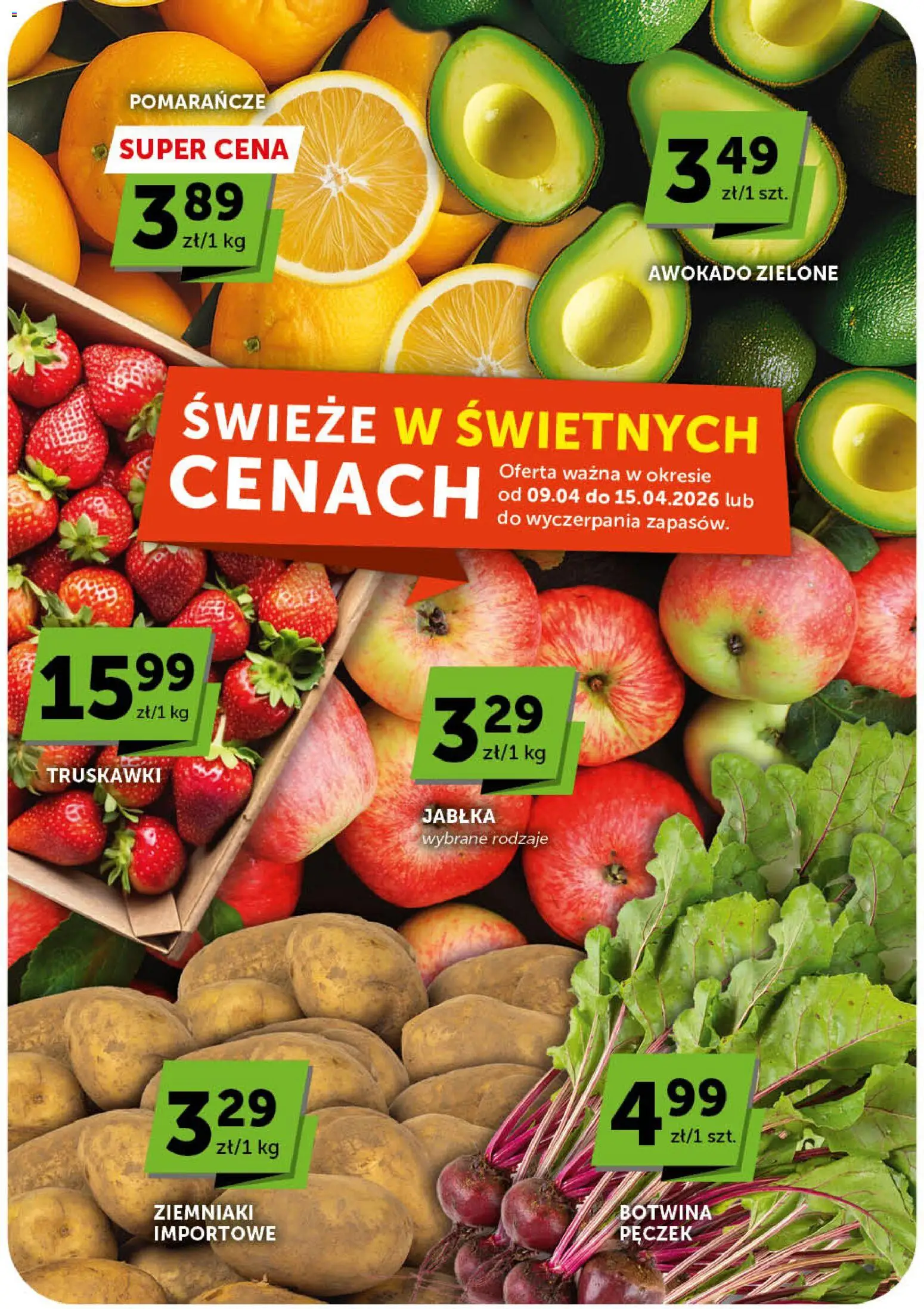 Groszek gazetka od 09.04.2026 | Strona: 8 | Produkty: Jabłka, Pomarańcze, Truskawki, Awokado