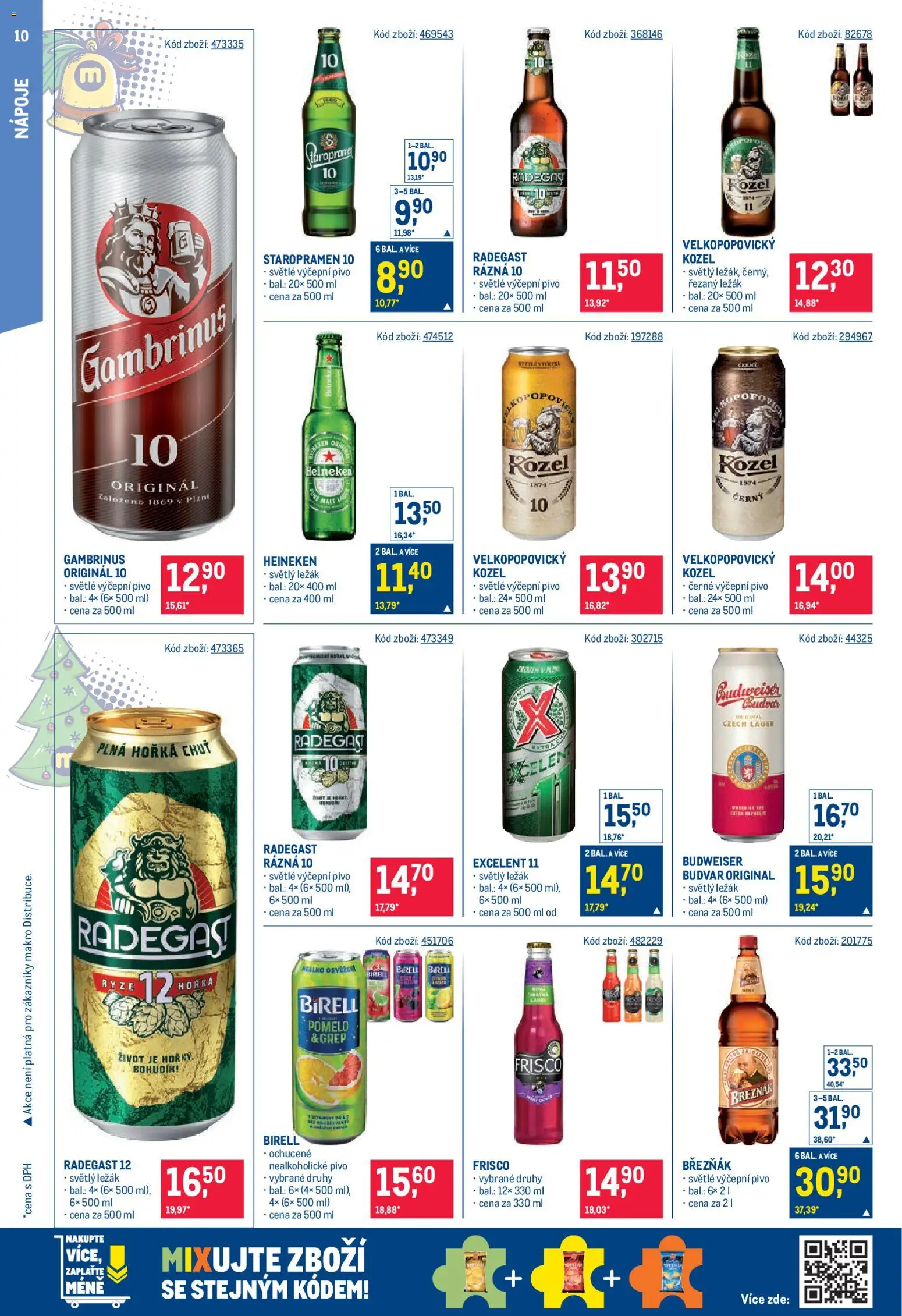 Makro leták - Maloobchod od 17.12.2025 | Strana: 10 | Produkty: Staropramen, Kozel, Nealkoholické pivo, Gambrinus