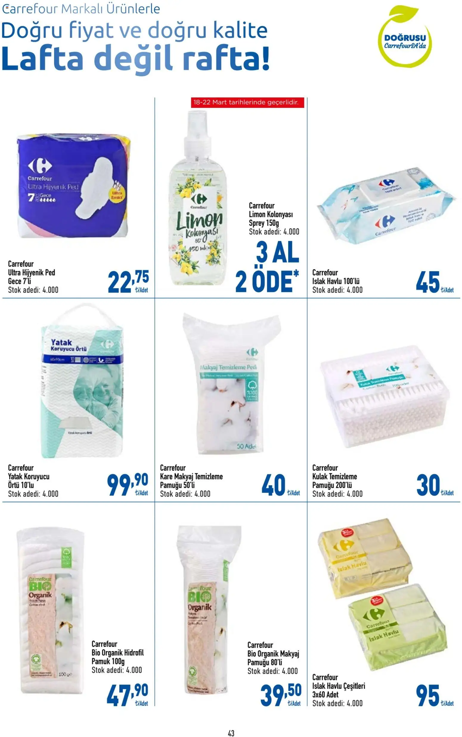 CarrefourSA Katalog - 09.03.2026 tarihinden itibaren geçerlidir | Sayfa: 43 | Ürünler: Yatak, Makyaj, Yatak koruyucu, Limon