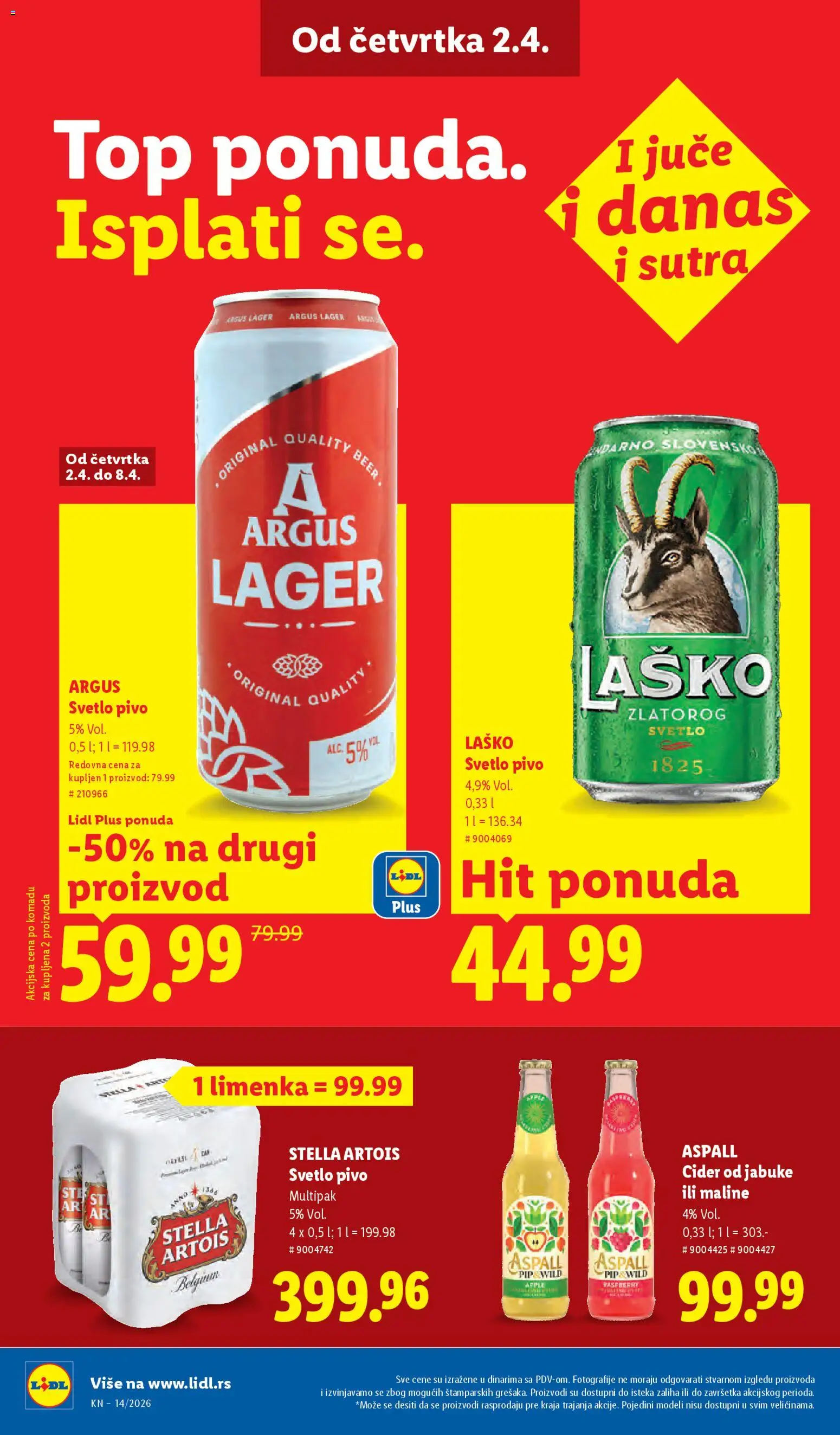 Lidl katalog - važi od 02.04.2026 | Strana: 32 | Proizvode: Stella Artois, Cider, Pivo, Jabuke