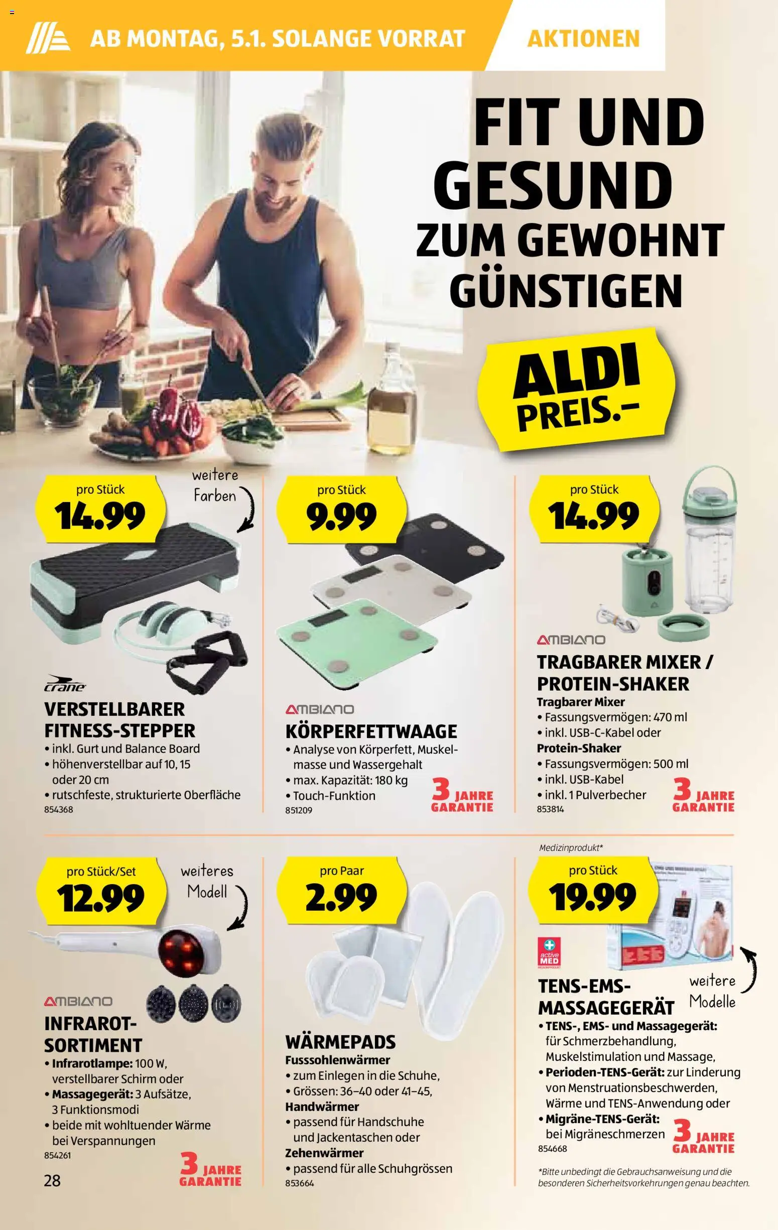 Aldi Aktionen – gültig ab 31.12.2025 | Seite: 29 | Produkte: Massagegerät, Balance Board, Handschuhe, Mixer