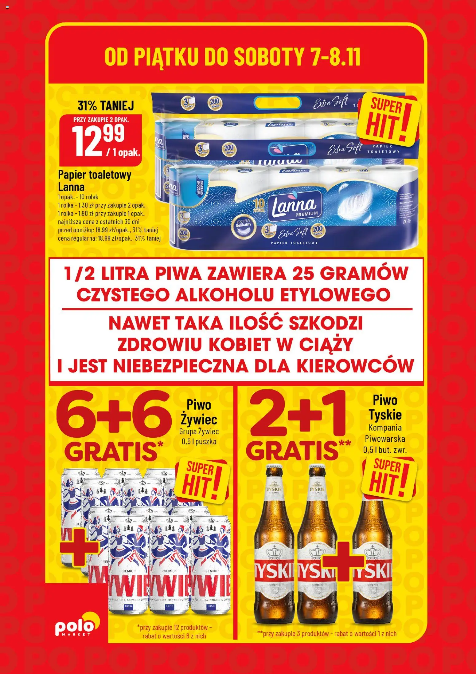 POLOmarket Gazetka - Super Hity od 06.11.2025 | Strona: 2 | Produkty: Papier toaletowy, Tyskie, Piwo