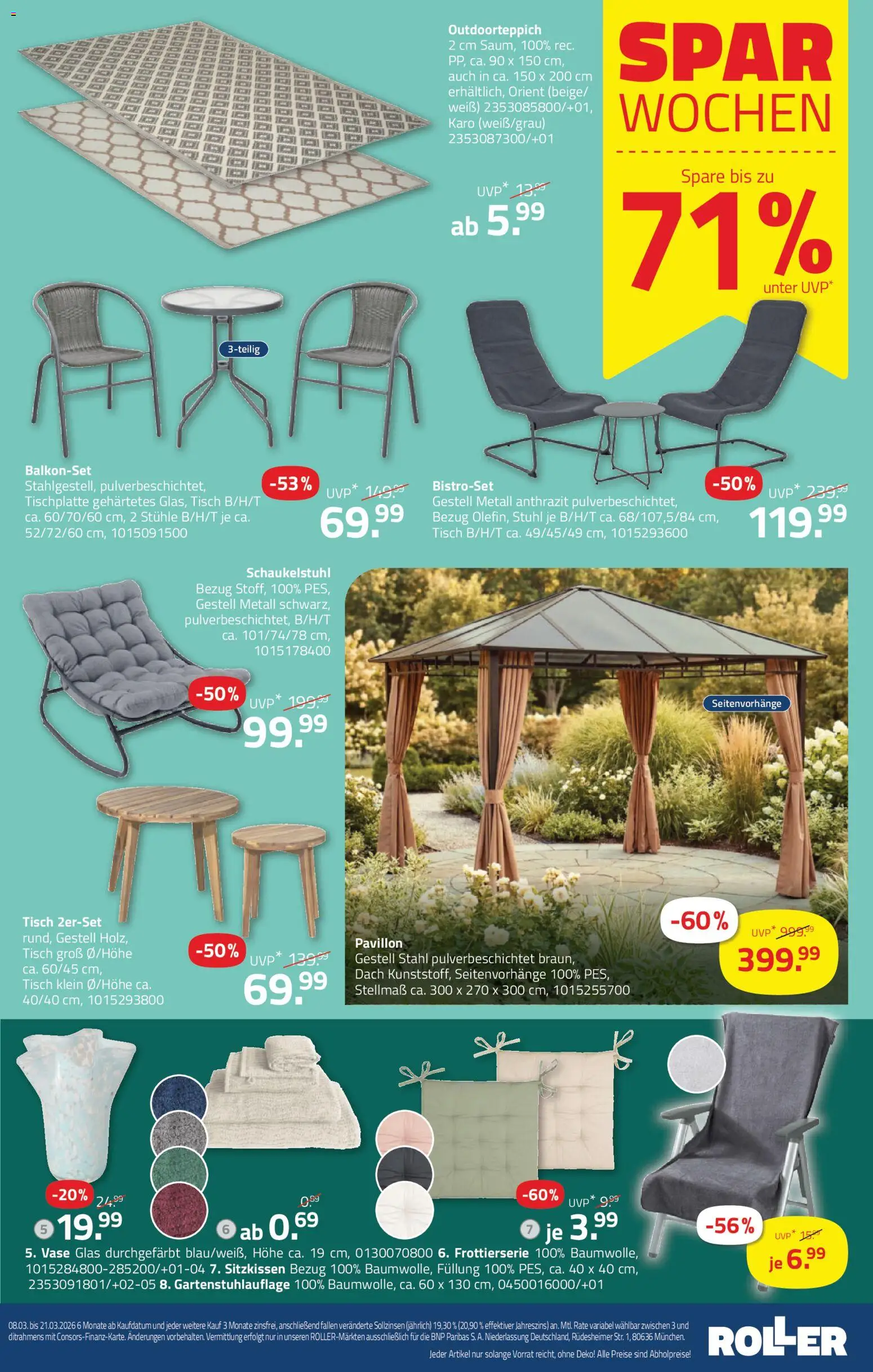 Roller Prospekt 	 – gültig ab 08.03.2026 | Seite: 5 | Produkte: Tisch, Stuhl, Vase
