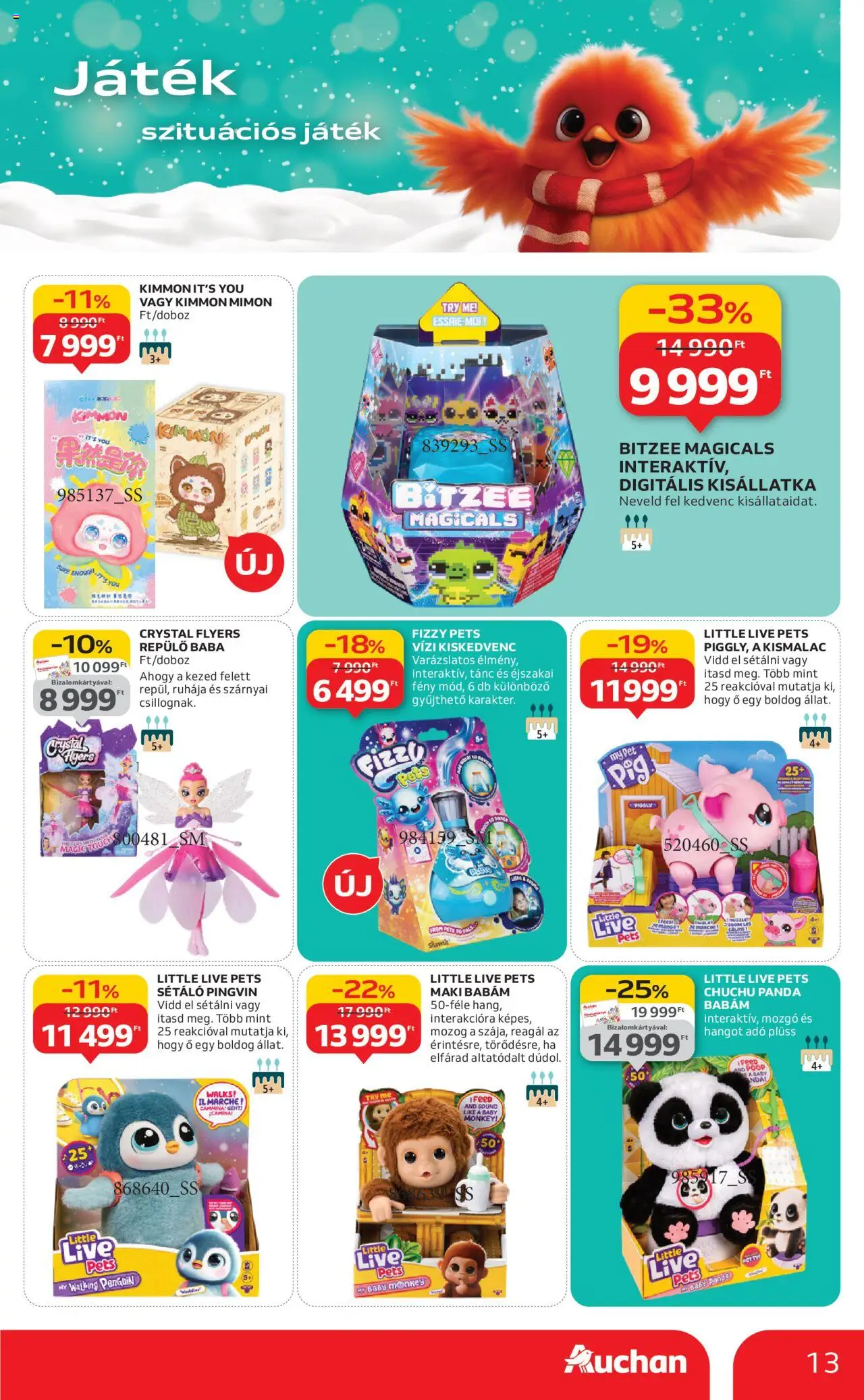 Auchan akciós ujság - amely érvényes a következő dátumtól: 24.10.2025 | Oldal: 13 | Termékek: Játék, Plüss