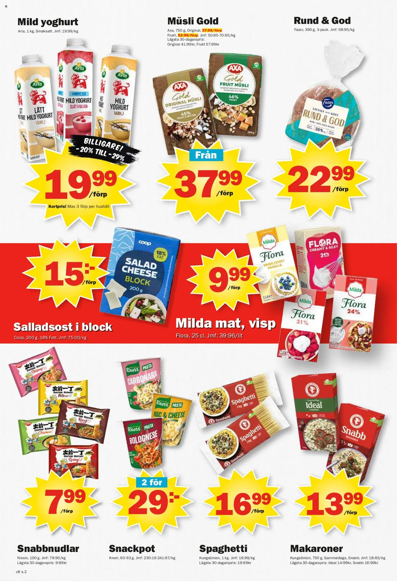 Pekås reklamblad aktuell från 16.02.2026 | Sida: 2 | Produkter: Visp, Musli, Yoghurt, Pasta