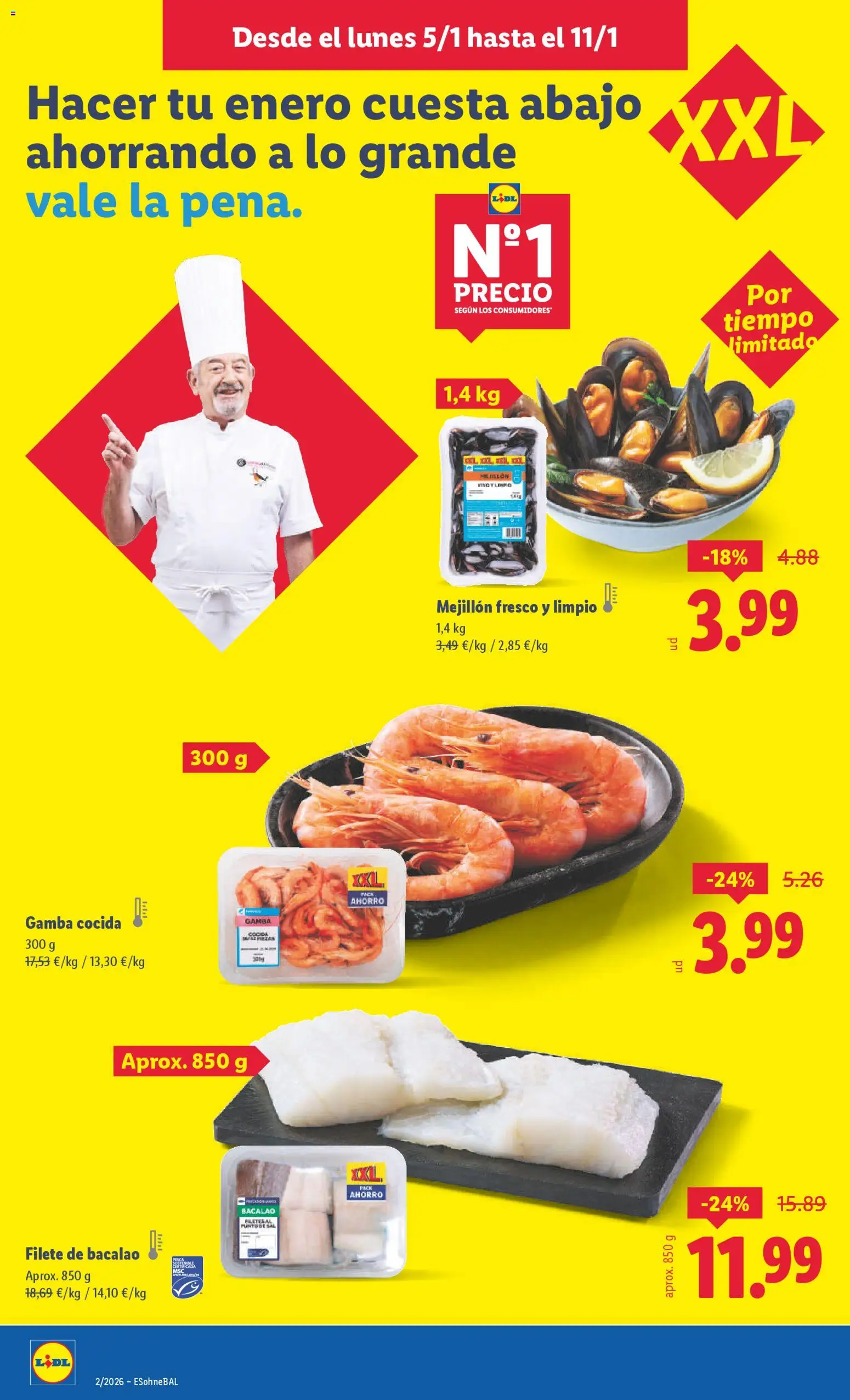Lidl folleto │ válido desde el 05.01.2026 | Página: 8 | Productos: Filete, Gamba