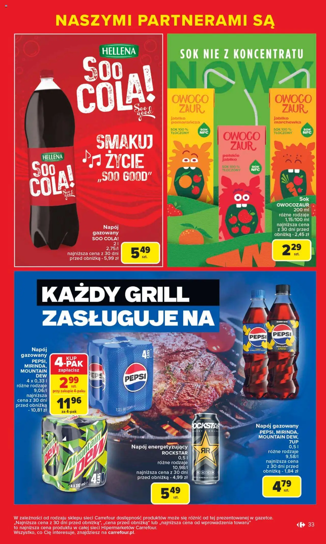 Carrefour Gazetka - Markowe okazje czekają od 09.06.2025 | Strona: 33 | Produkty: Grill, Pepsi, Cytryny, Marchewka