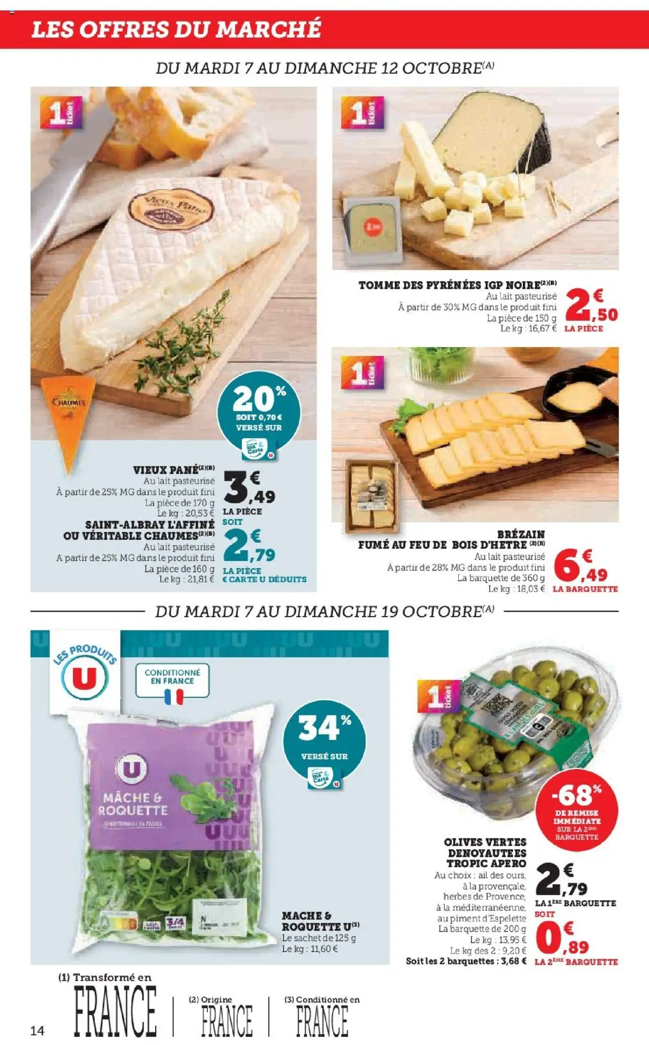 {H1} | Page: 14 | Produits: Olives, Ail, Roquette, Lait