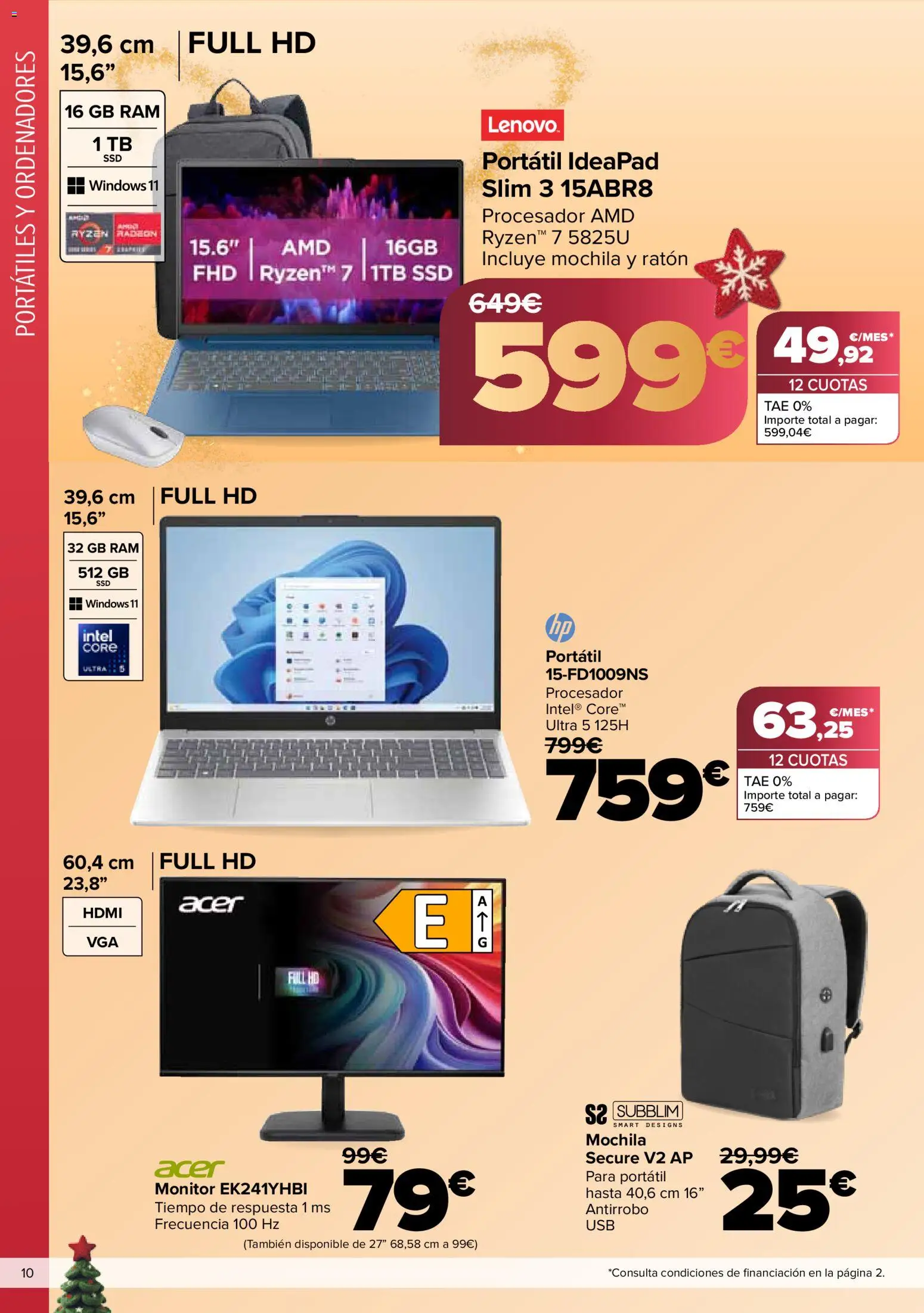 Carrefour folleto │ válido desde el 03.12.2025 | Página: 10 | Productos: Mochila, Monitor