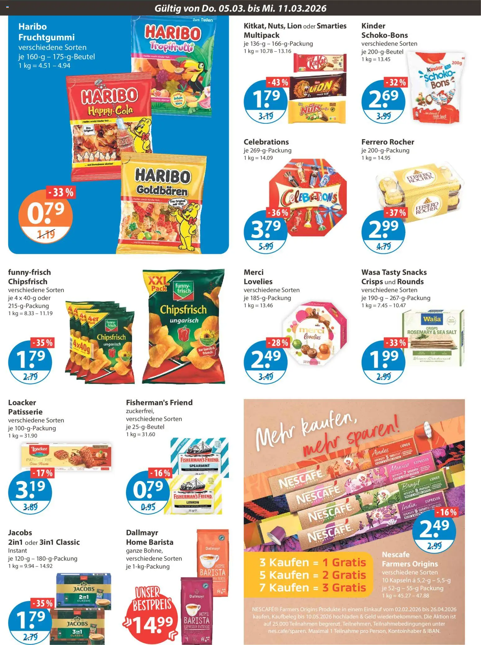 V-Markt - München – gültig ab 05.03.2026 | Seite: 8 | Produkte: Nescafe, Smarties, Celebrations, Dallmayr