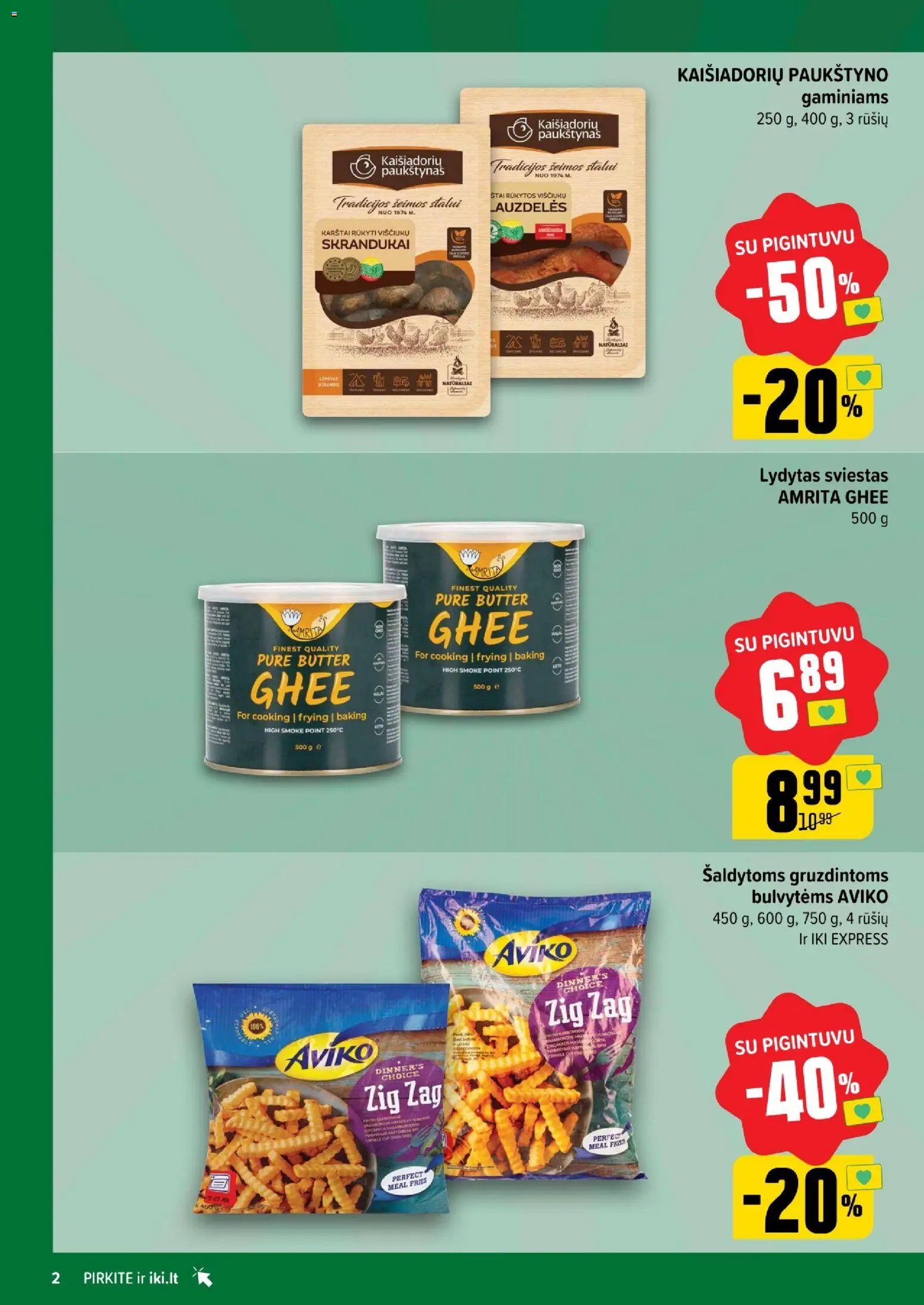 IKI akcijos nuo 26.01.2026 | Puslapis: 2 | Prekių: Viščiukų, Sviestas