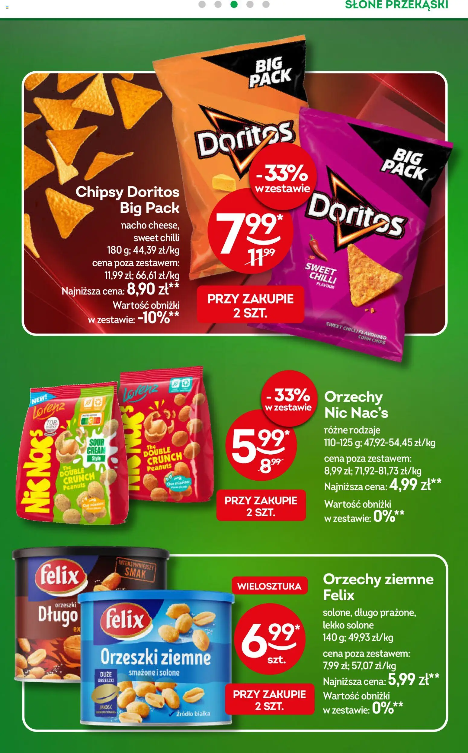 Żabka gazetka od 22.04.2026 | Strona: 28 | Produkty: Chipsy, Doritos, Orzeszki ziemne, Orzechy