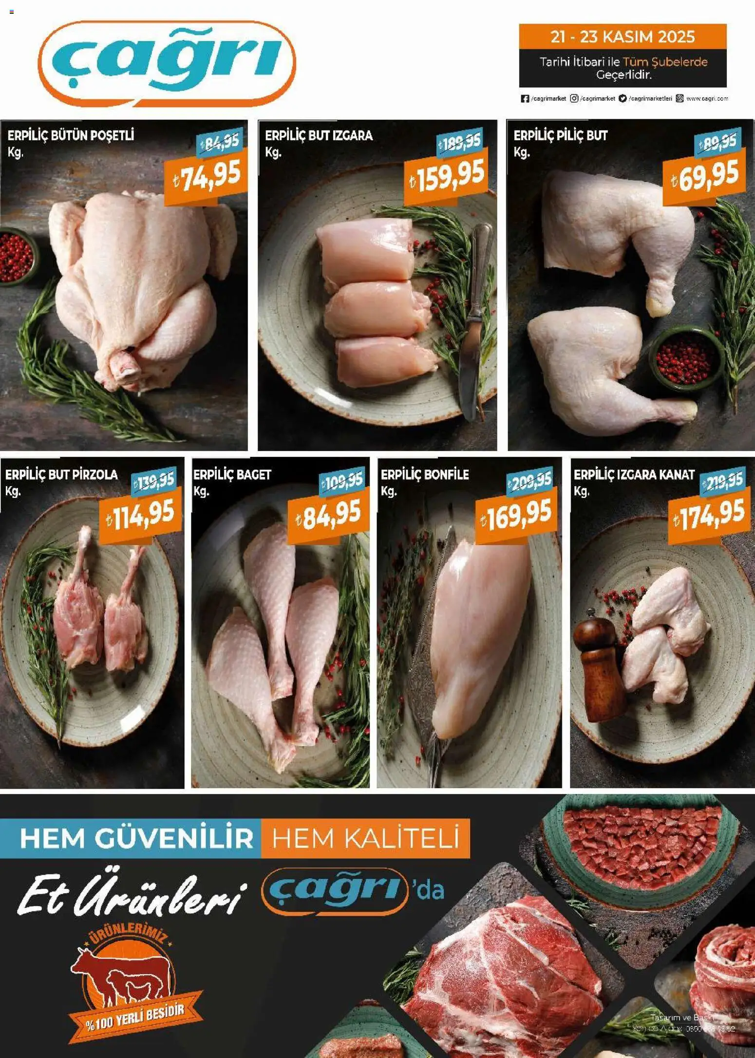 Çağrı Market - Baget Katalog - 21.11.2025 tarihinden itibaren geçerlidir | Sayfa: 1 | Ürünler: Piliç, Pirzola, Izgara