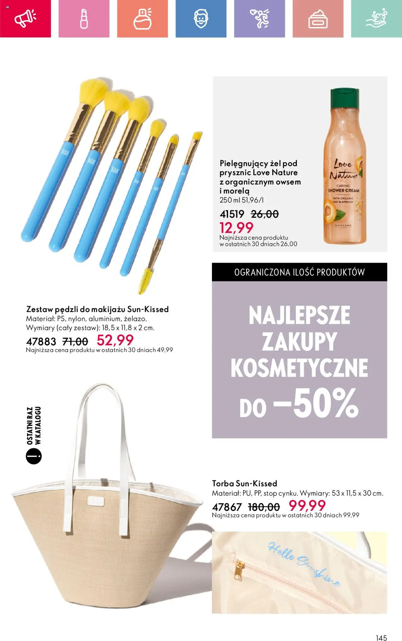 Oriflame Katalog 11 2025 od 27.07.2025 | Strona: 145 | Produkty: Torba, Prysznic, Żel pod prysznic