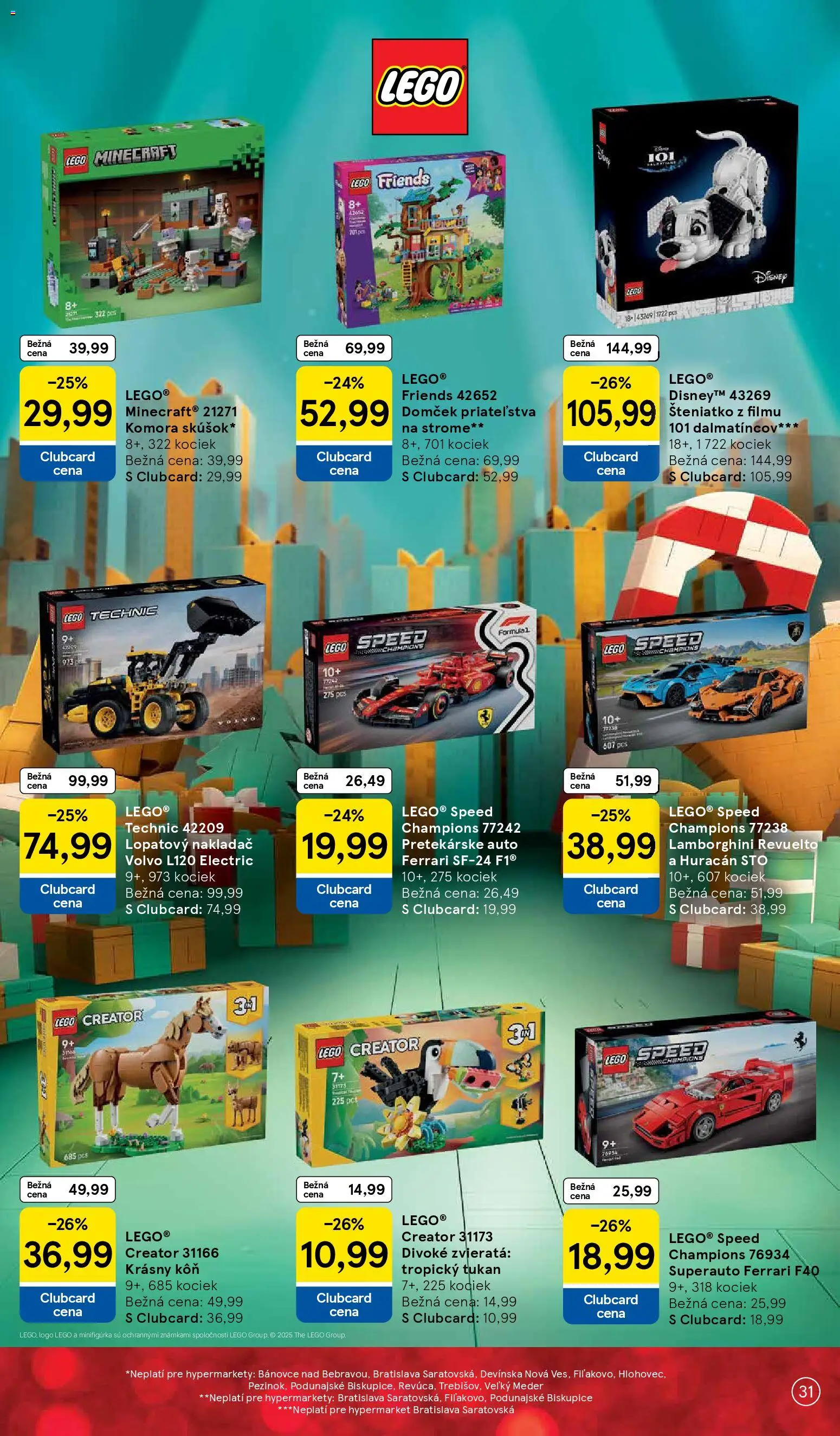 Nové Tesco akcie – leták je platný od 27.10.2025 | Strana: 31 | Produkty: PC, LEGO