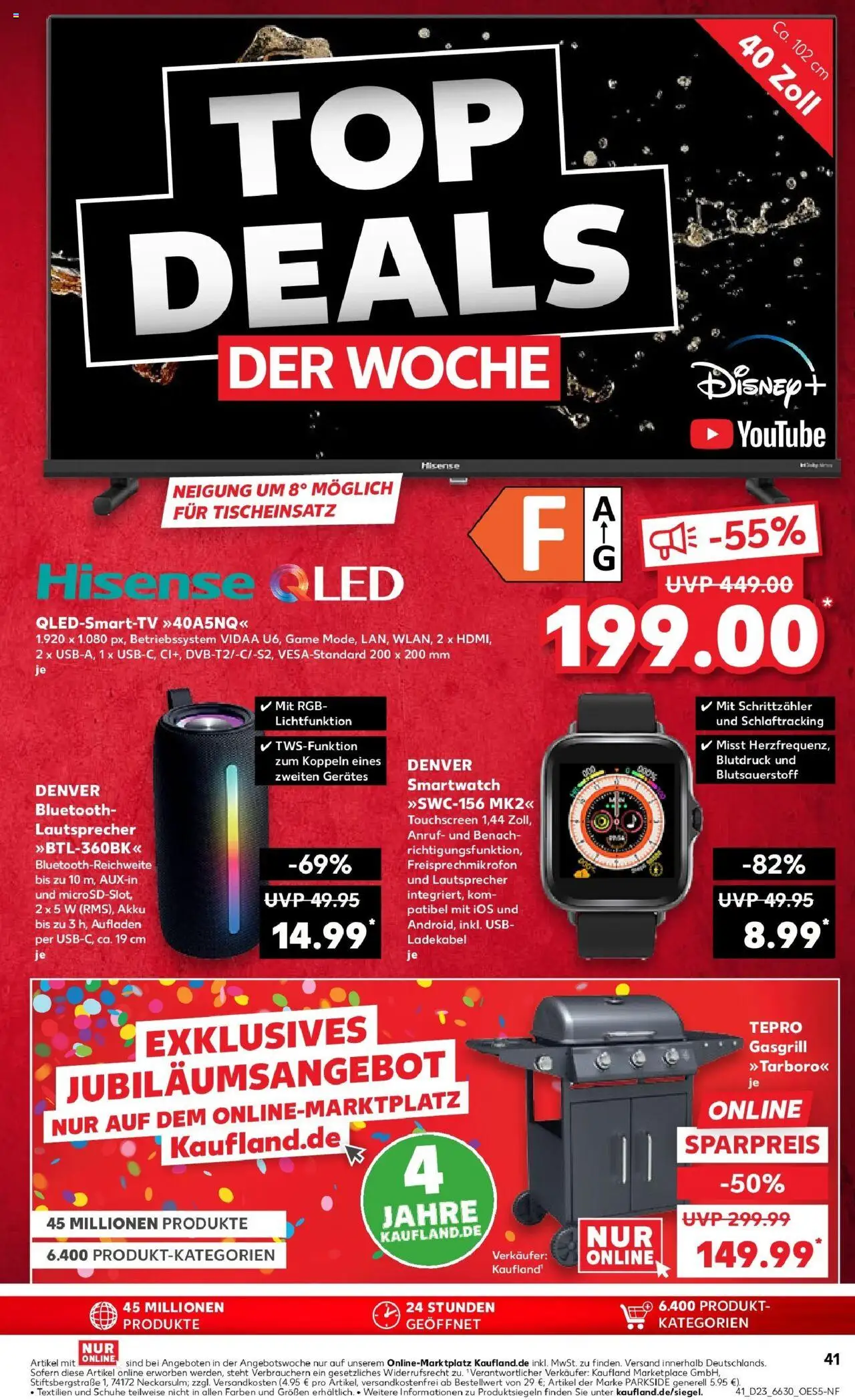 Kaufland prospekt Gummersbach	 - gültig ab dem 09.06.2025 | Seite: 56 | Produkte: Hisense, Grill, Smartwatch, TV