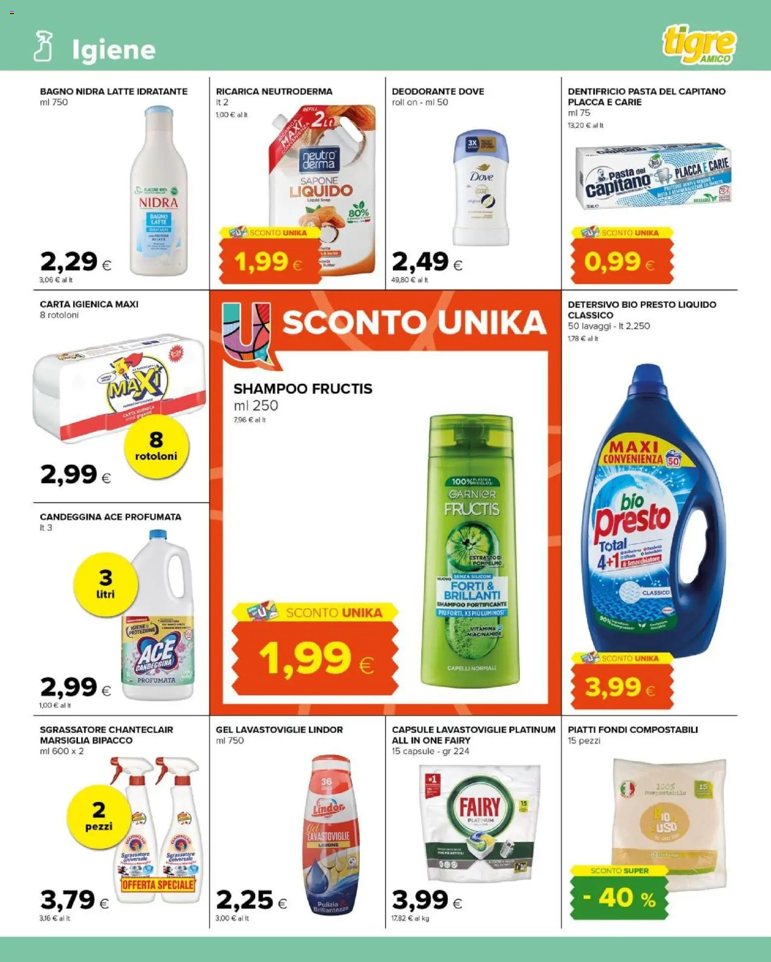 Volantino Tigre del 25.03.2026 | Pagina: 15 | Prodotti: Carta igienica, Deodorante, Dentifricio, Sgrassatore