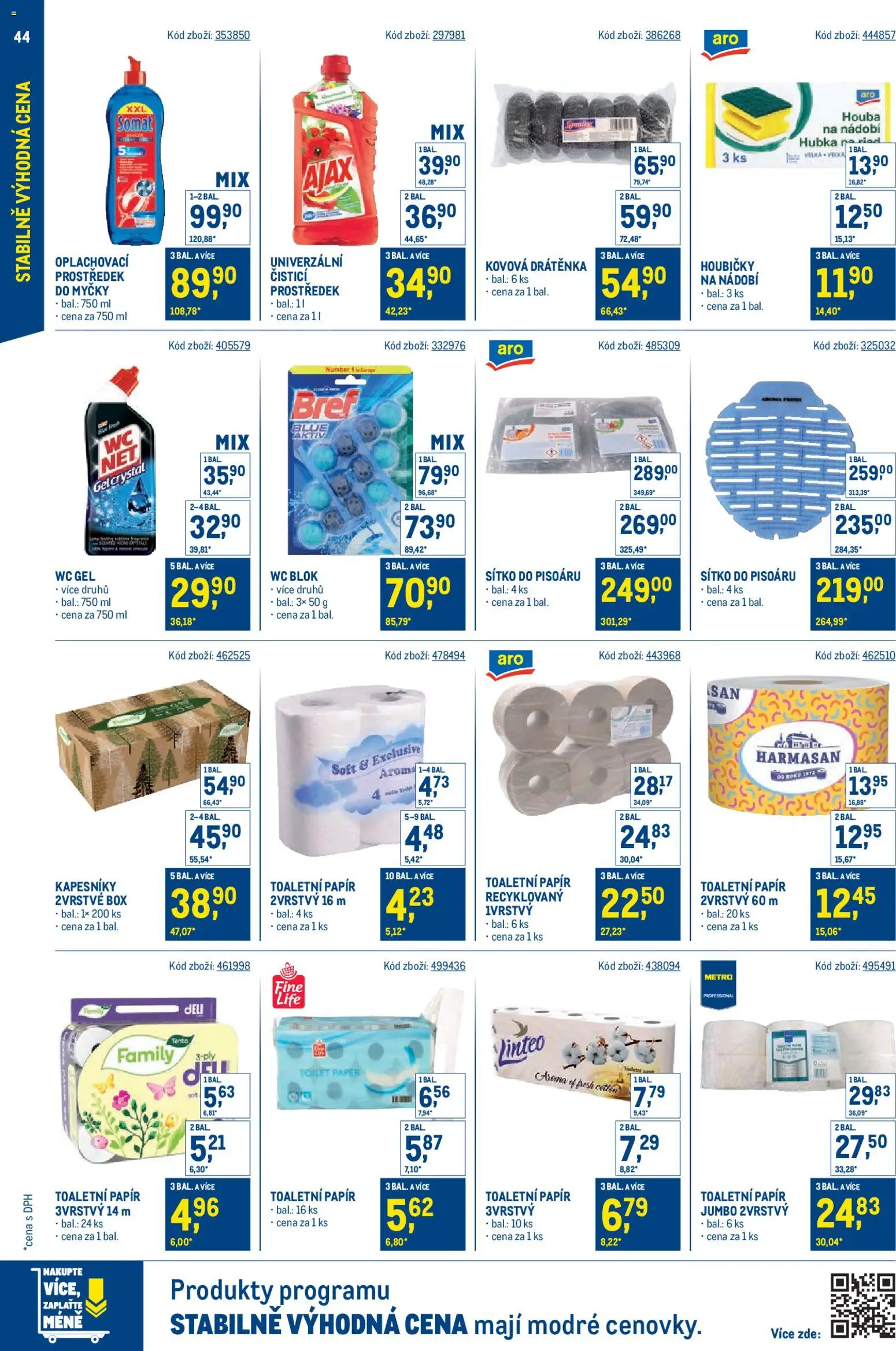 Makro leták - Stabilně výhodná cena od 28.01.2026 | Strana: 44 | Produkty: Sítko, Ajax, Blok, Wc