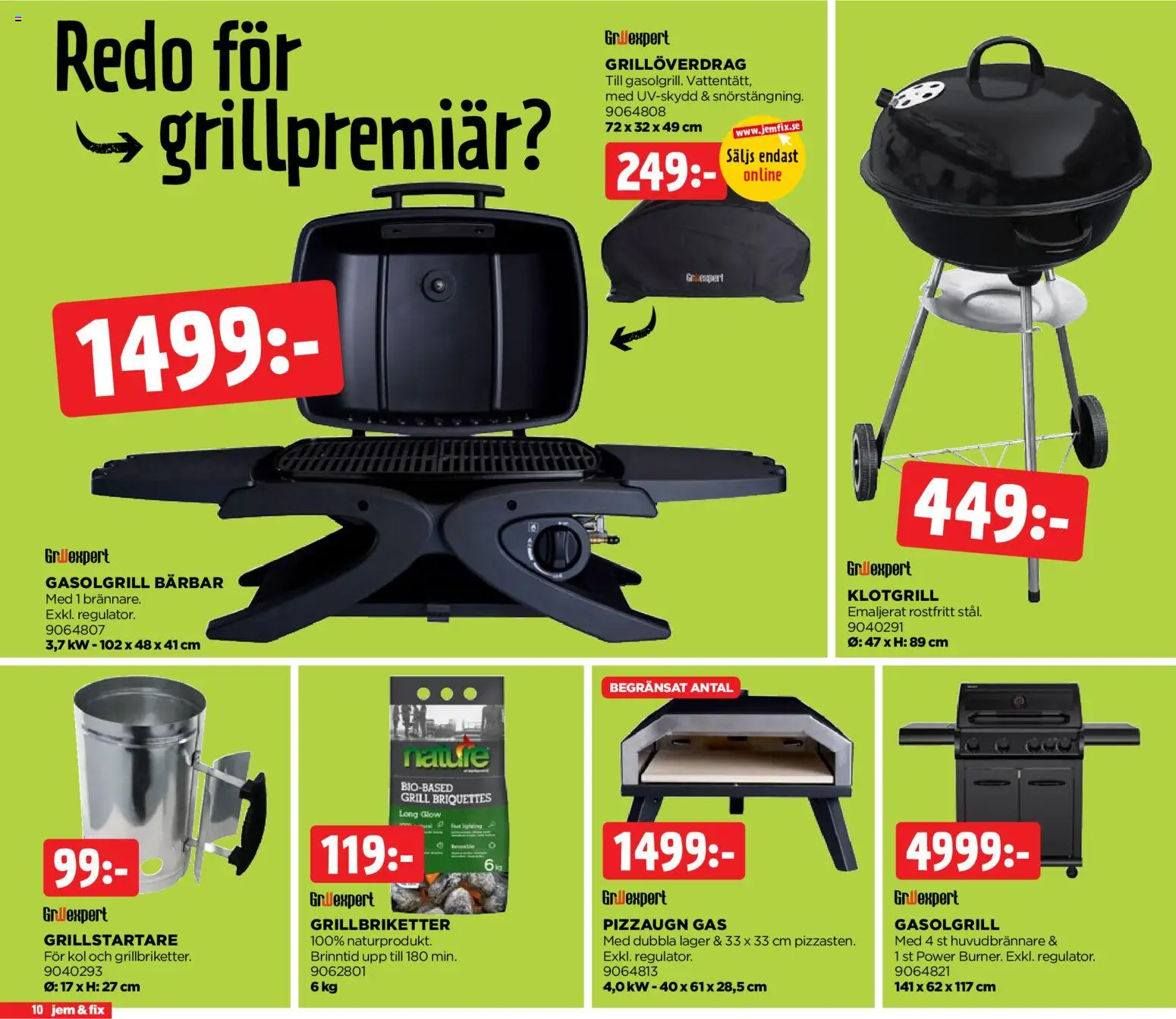 Jem & Fix reklamblad aktuell från 02.03.2026 | Sida: 10 | Produkter: Grill, Gasolgrill
