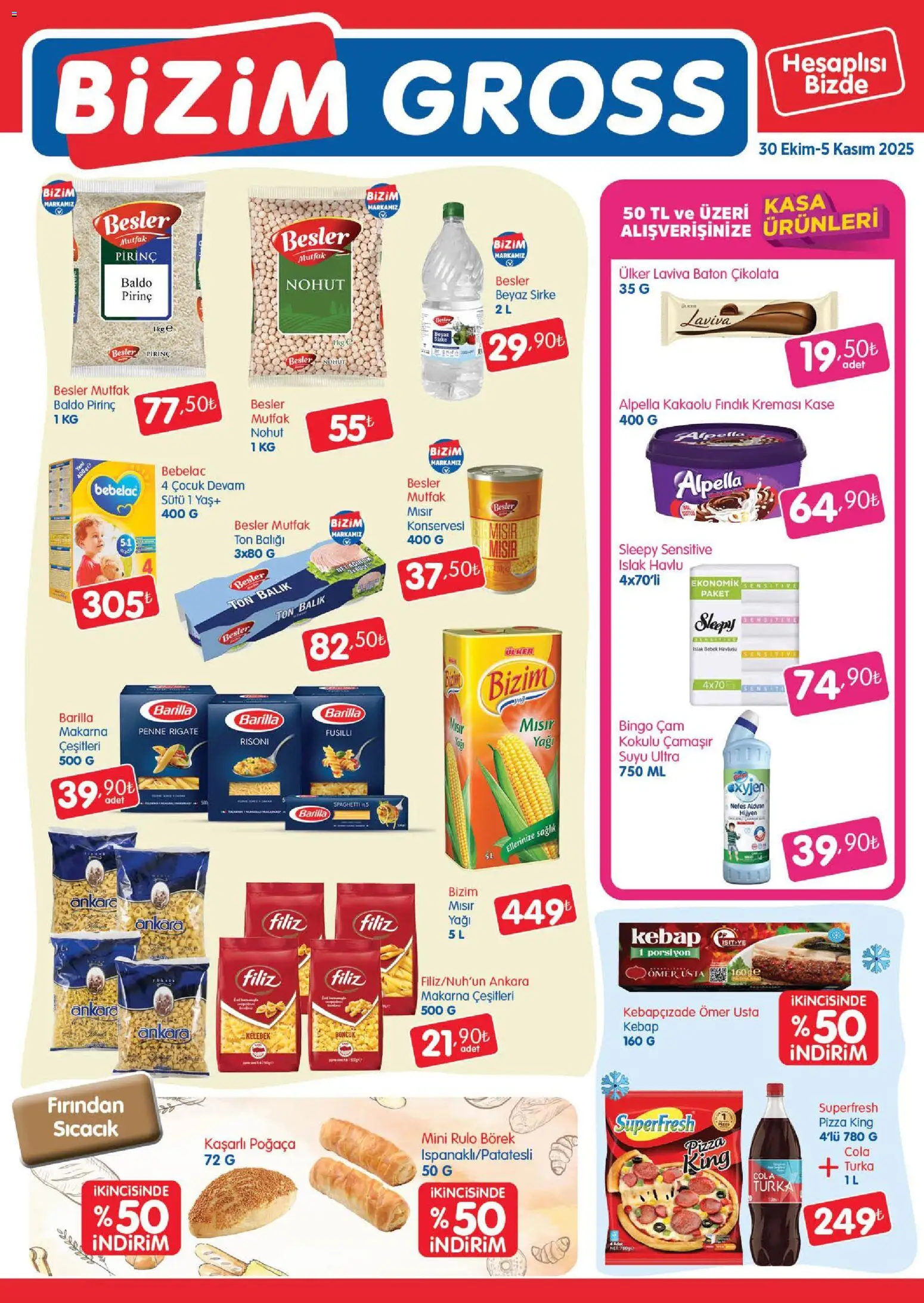 Bizim Toptan - Bizim Gross Fırsat Bülteni - 30.10.2025 tarihinden itibaren geçerlidir | Sayfa: 3 | Ürünler: Sirke, Pizza, Makarna, Ton balığı