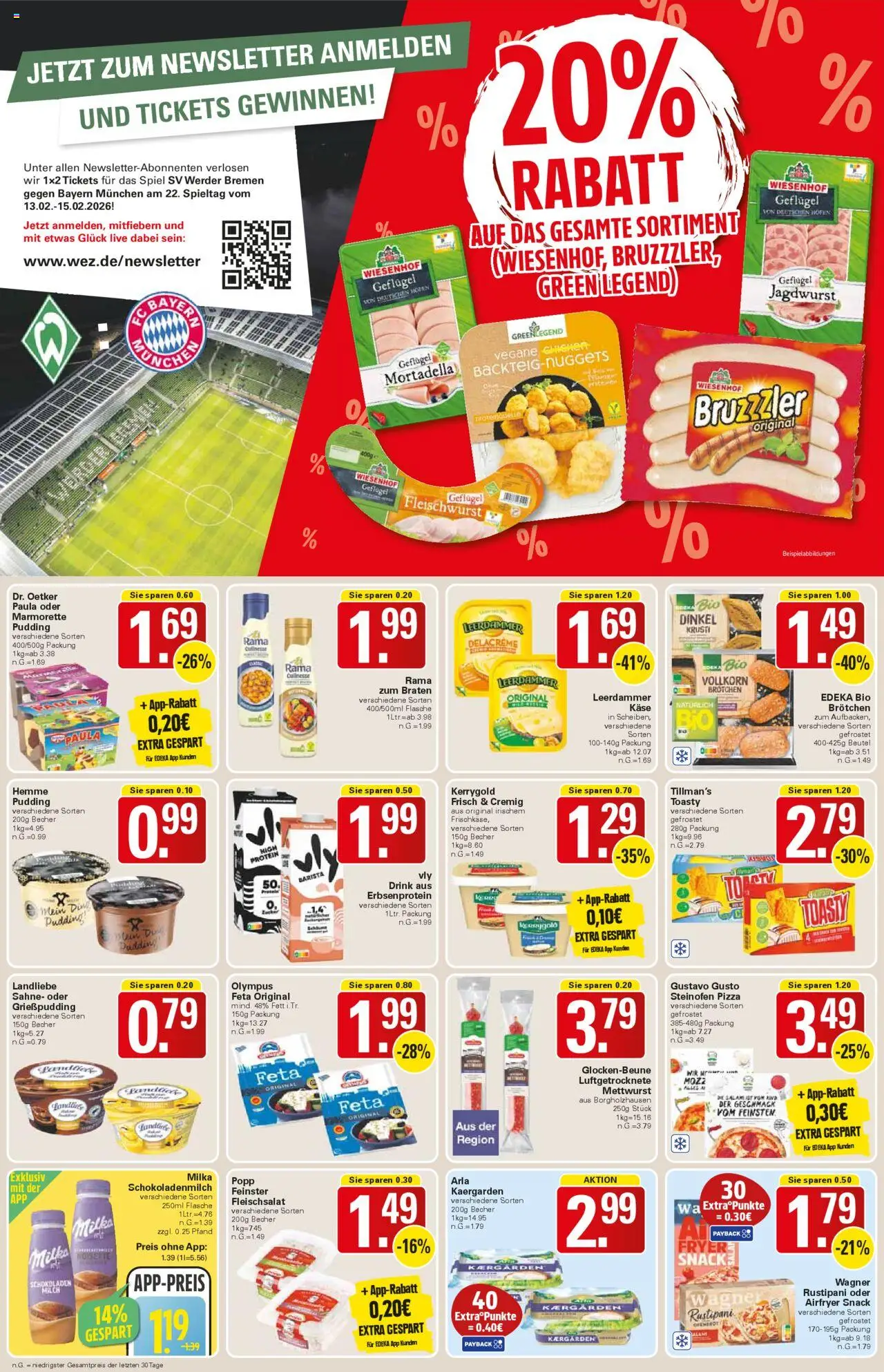WEZ Prospekt – gültig ab 06.10.2025 | Seite: 8 | Produkte: Feta, Milch, Salami, Sahne