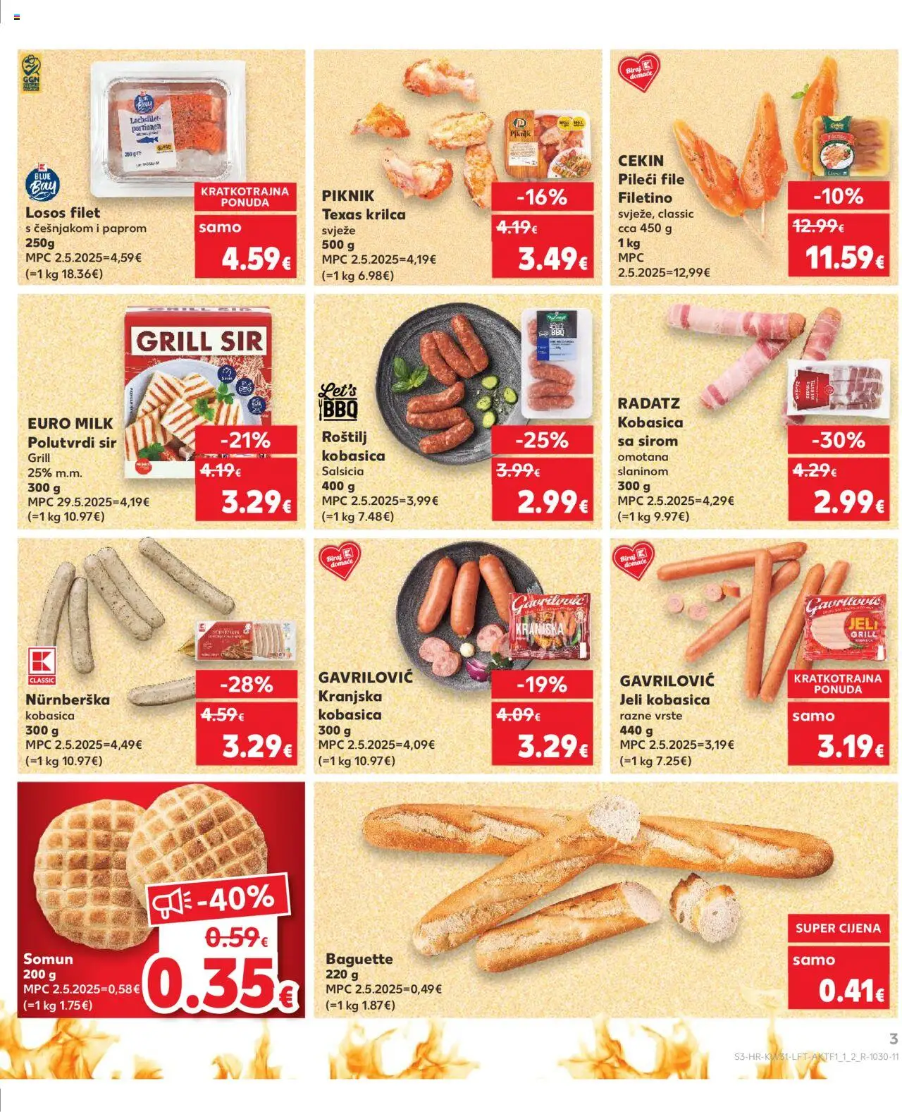 Kaufland katalog | vrijedi od 30.07.2025 | Stranica: 3 | Proizvodi: Somun, Kranjska kobasica, Kobasica, Losos