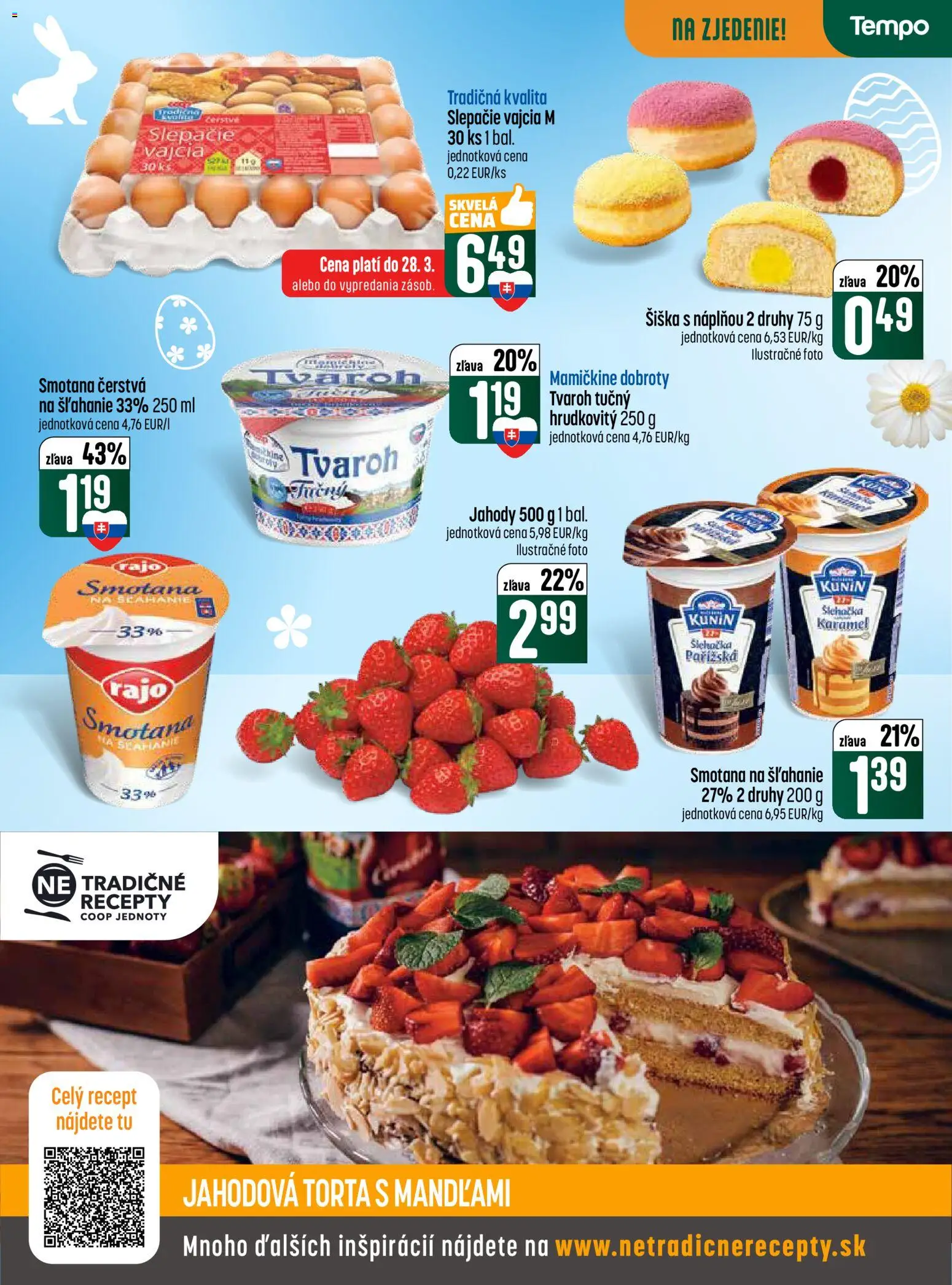 Nové COOP Jednota akcie – leták je platný od 26.03.2026 | Strana: 13 | Produkty: Smotana, Torta, Jahody, Smotana na šľahanie